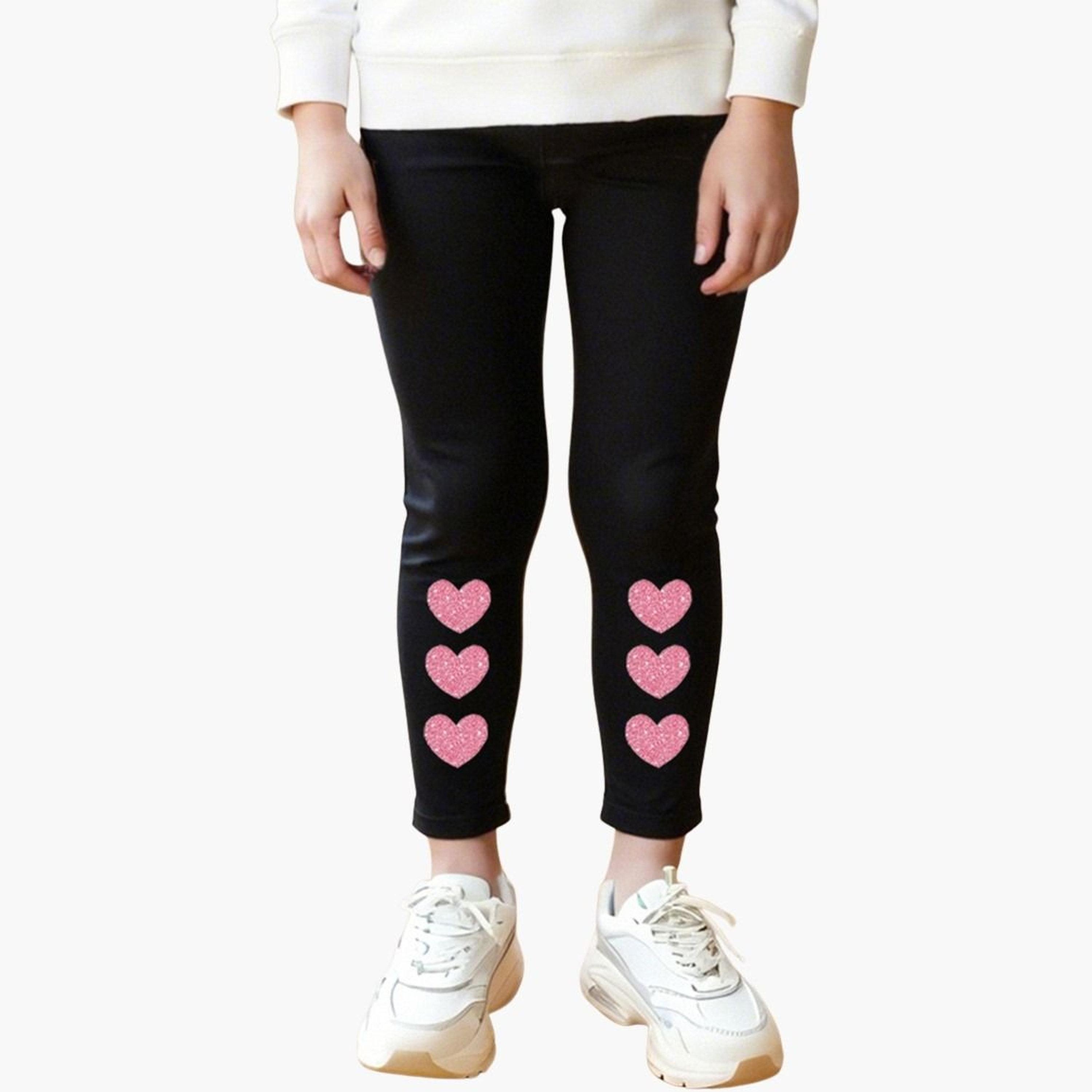 تيك تو - طقم سويت شيرت وبنطال ضيق بطبعة قلب للبنات-girls-clothing-setsandcoords-image-4