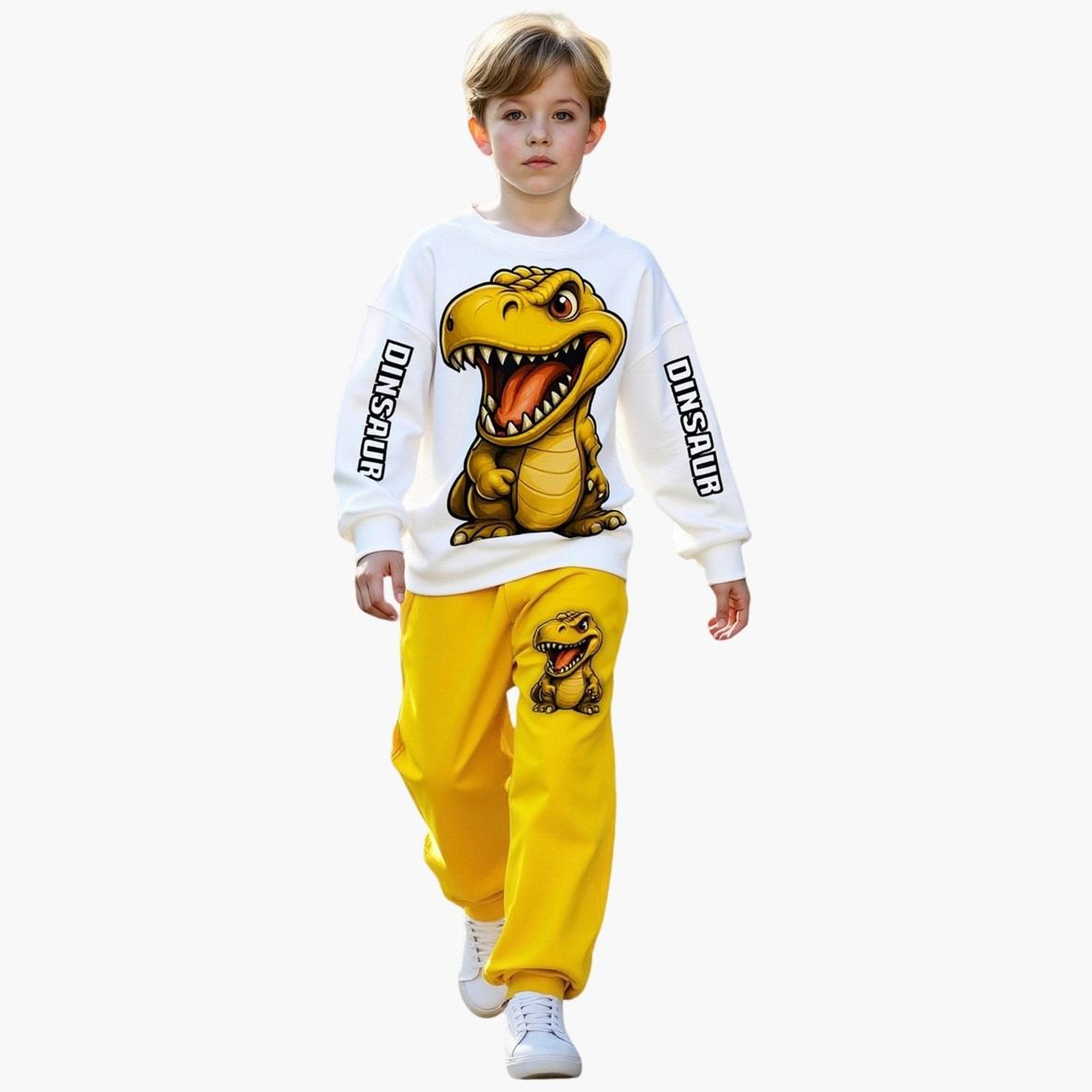 تيك تو - طقم سويت شيرت وبنطال رياضي بطبعة ديناصورات للمراهقين-boys-clothing-setsandcoords-image-2