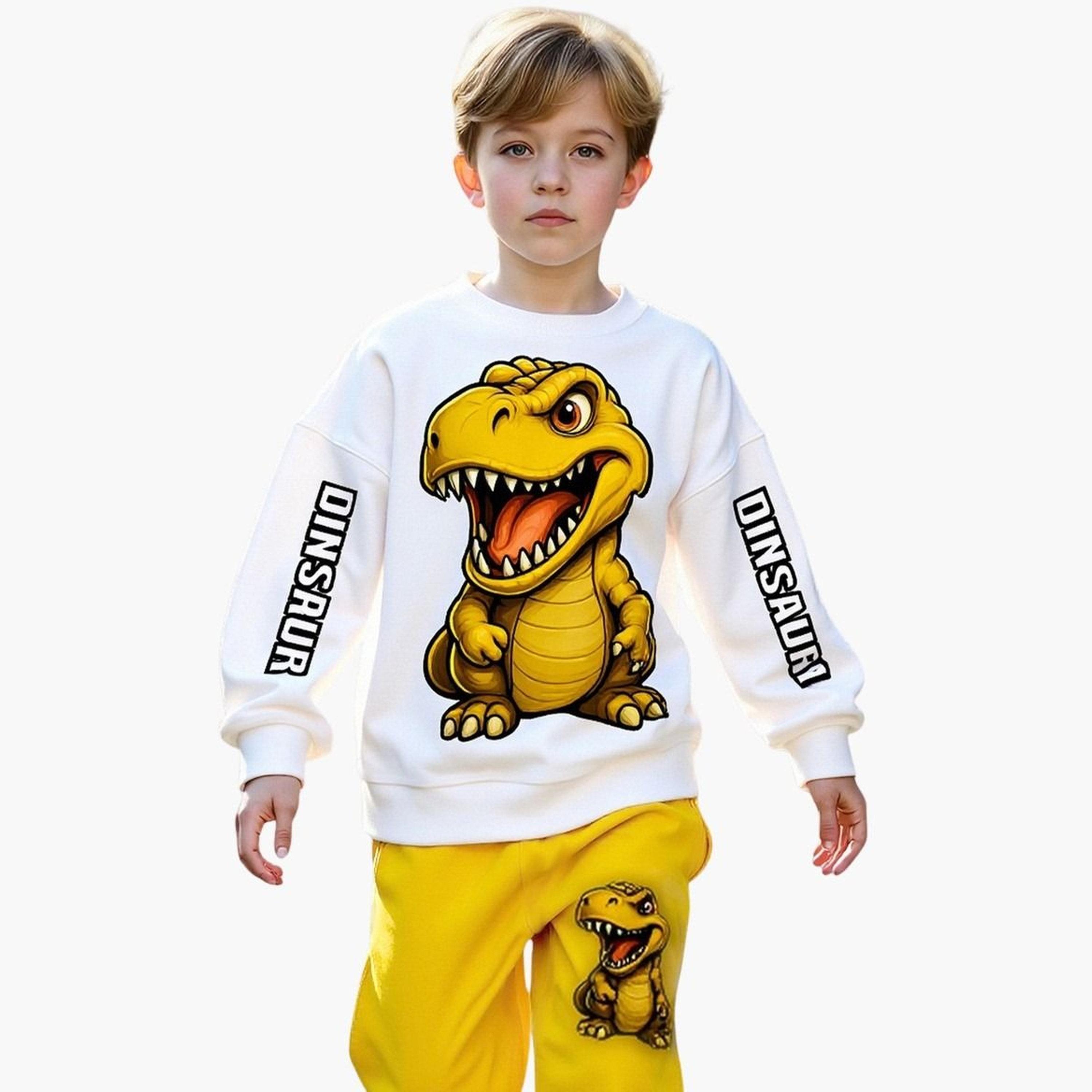 Take Two Teens Dinosaur Print Sweatshirt and Joggers Set-boys-clothing-setsandcoords-image-3