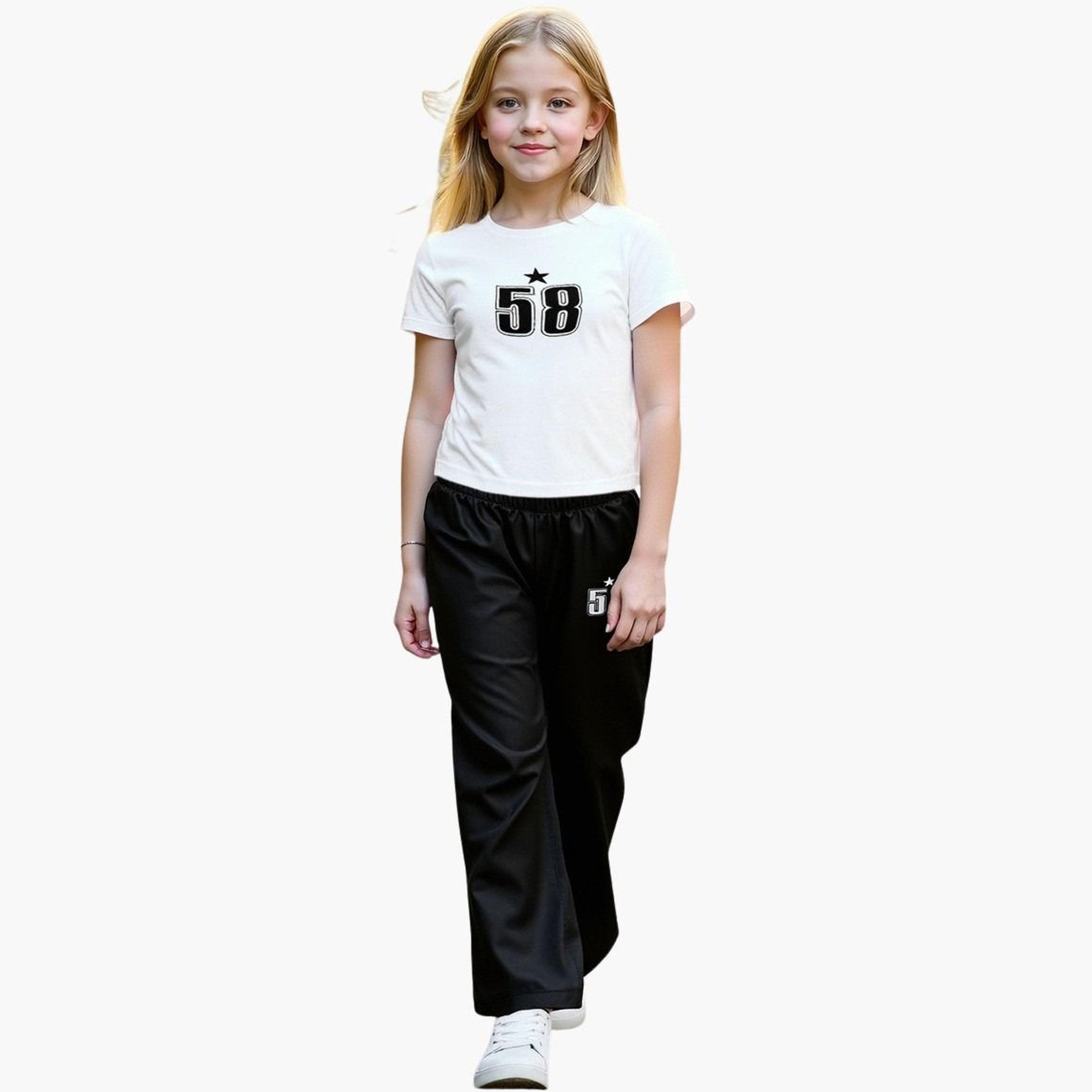 Take Two Teens Number Print T-Shirt and Pants Set-girls-clothing-setsandcoords-image-1