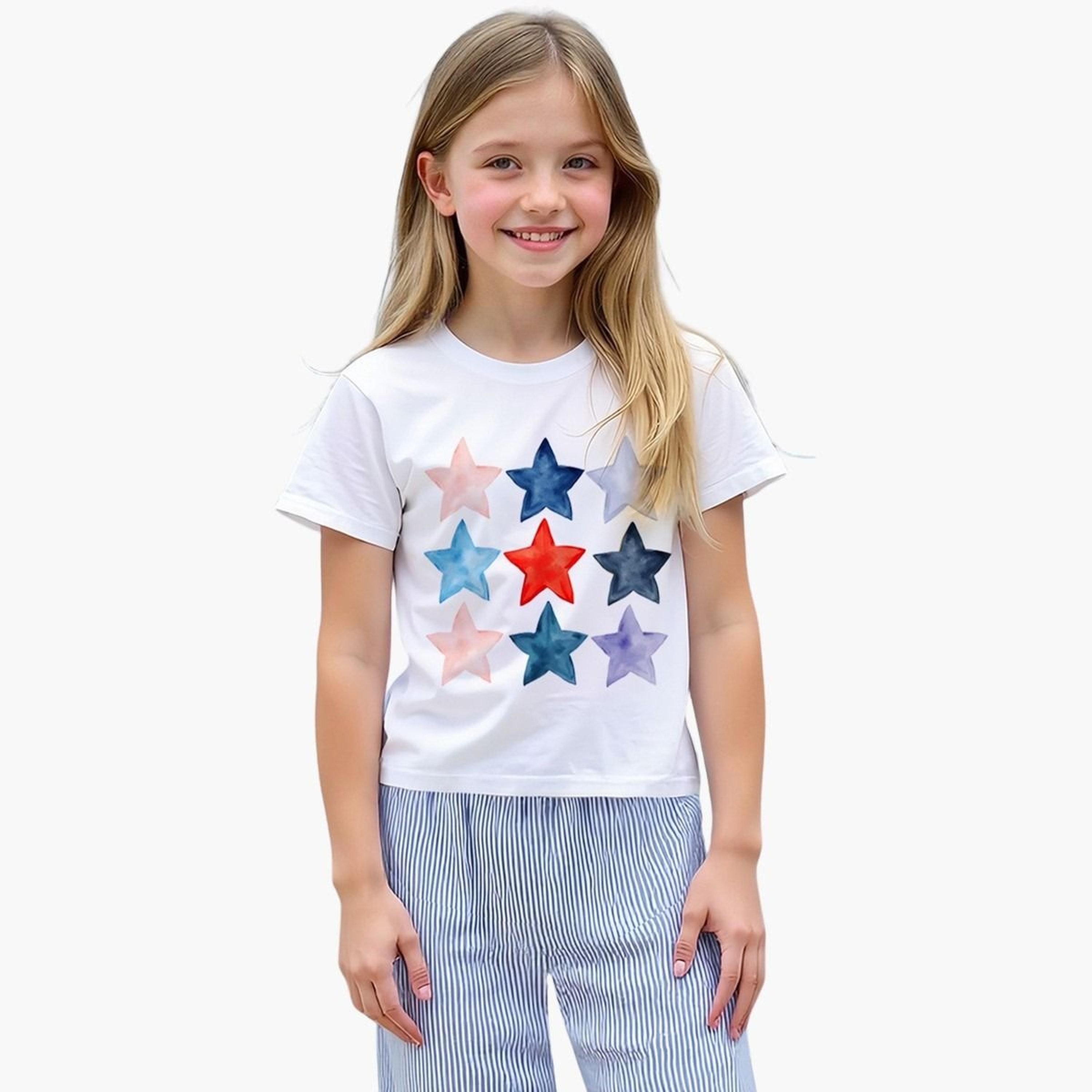 Take Two Teens Star Print T-Shirt and Striped Pants Set-girls-clothing-setsandcoords-image-2