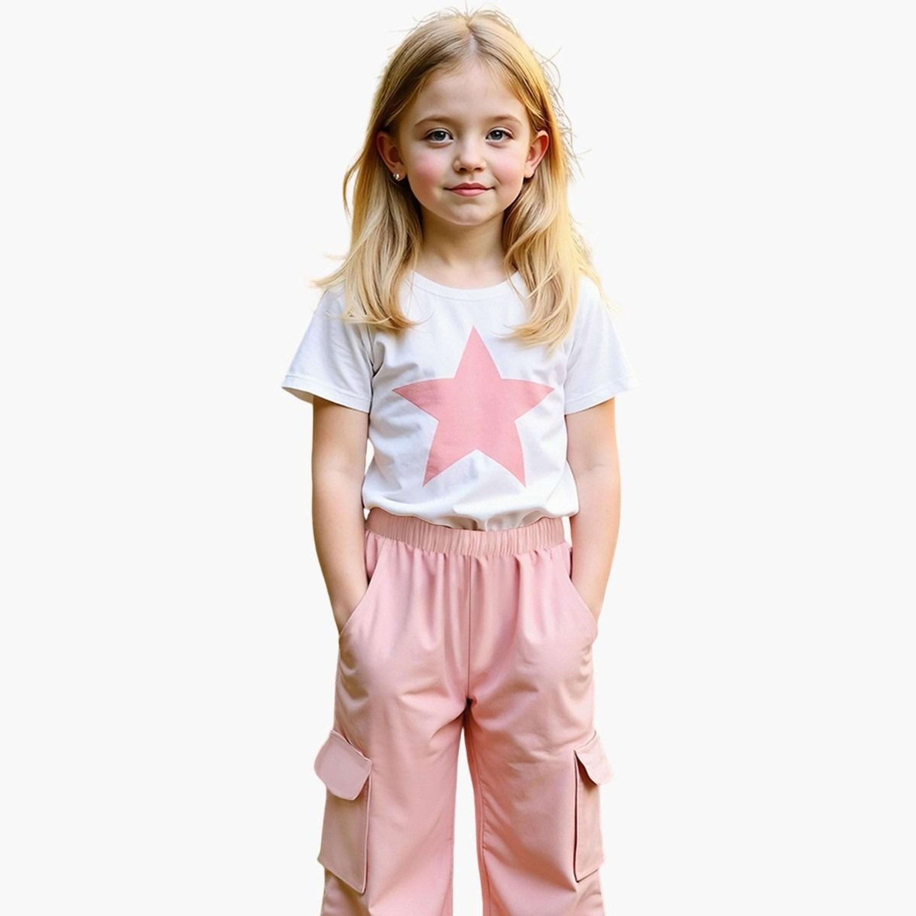 Take Two Teens Star Print T-Shirt and Cargo Pants Set-girls-clothing-setsandcoords-image-2