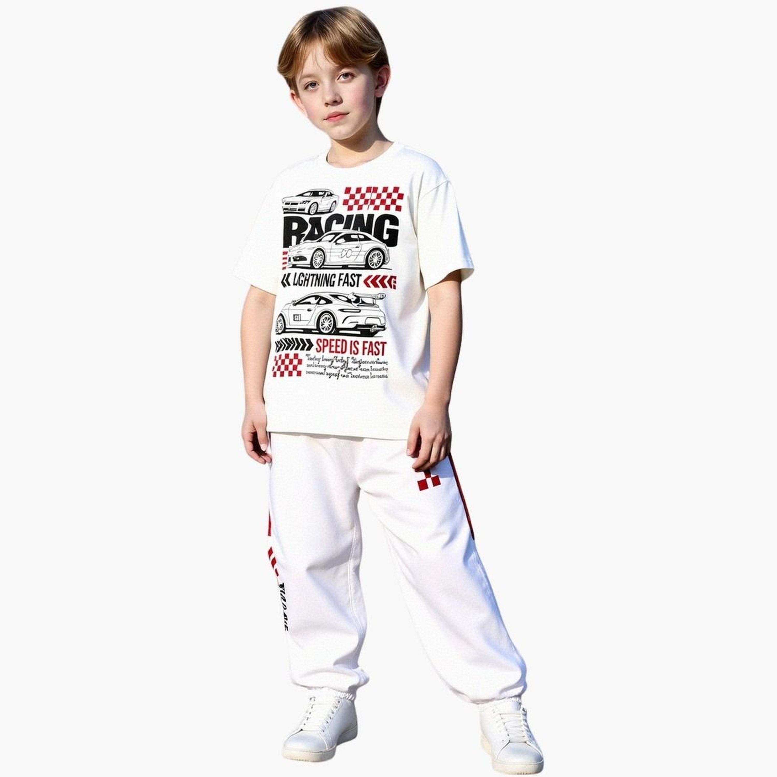 Take Two Teens Racing Graphic T-Shirt and Joggers Set-boys-clothing-setsandcoords-image-1