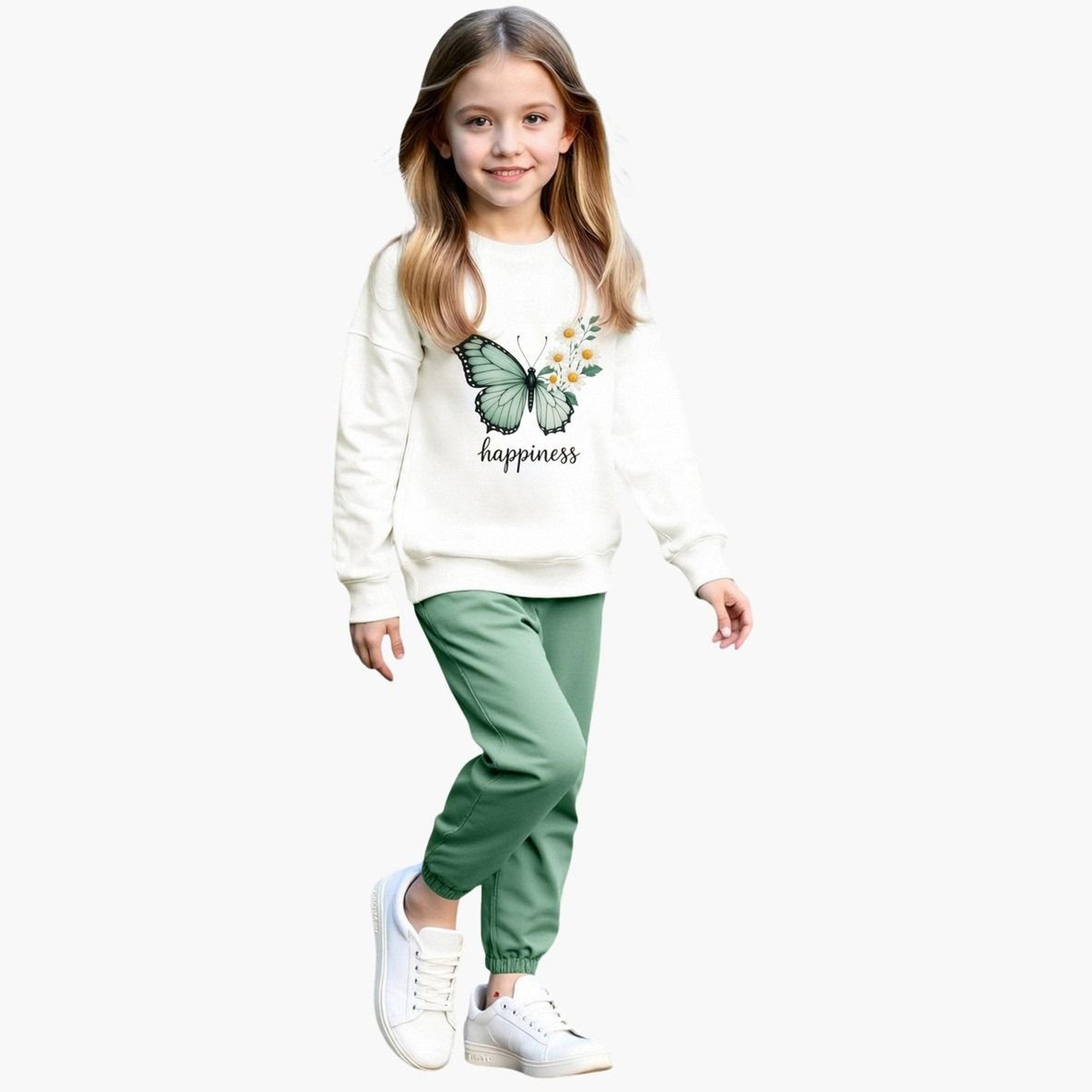 تيك تو - طقم سويت شيرت وبنطال رياضي بطبعة فراشات للمراهقين-girls-clothing-setsandcoords-image-1