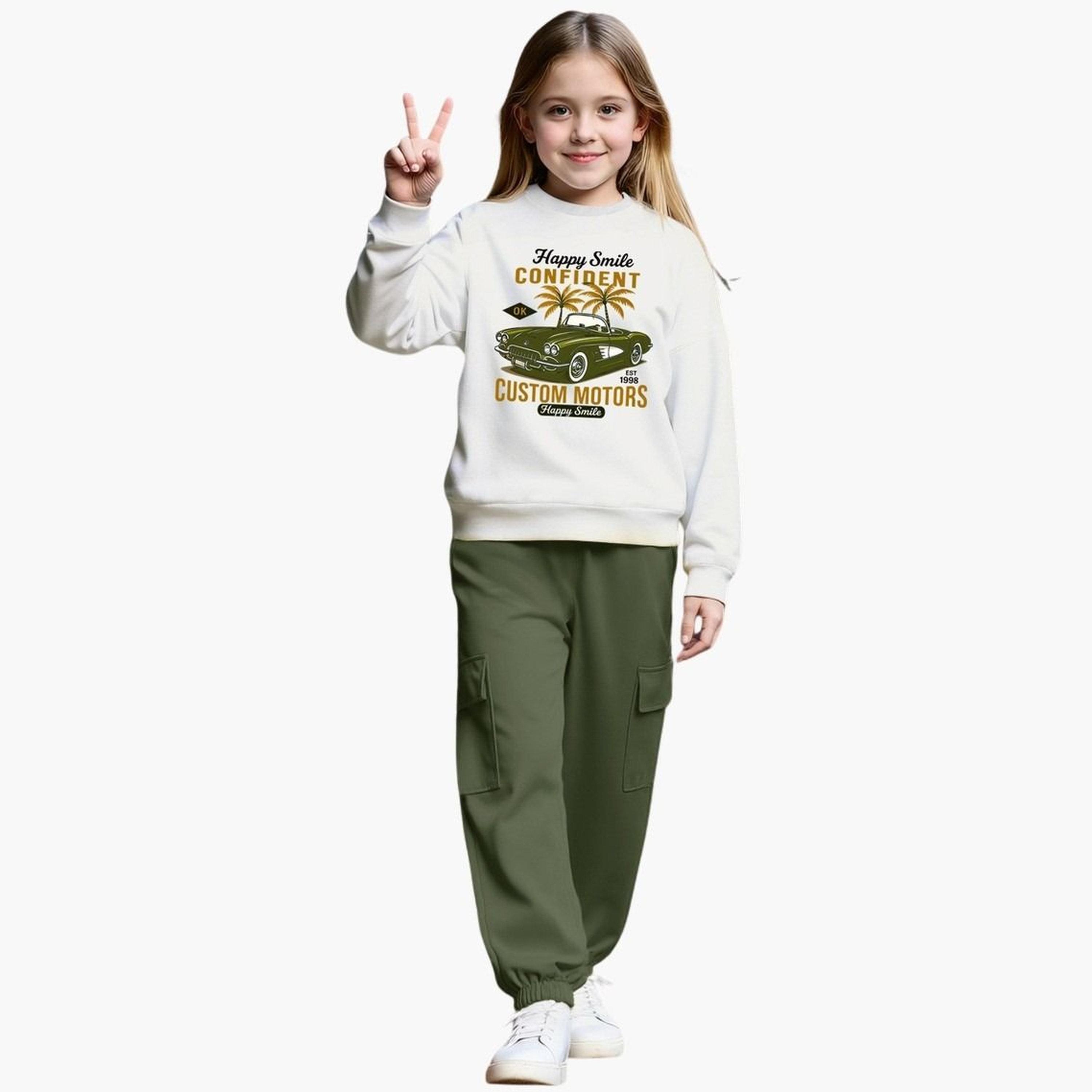 تيك تو - طقم سويت شيرت وبنطال رياضي كارجو بطبعة جرافيكية للمراهقين-girls-clothing-setsandcoords-image-1