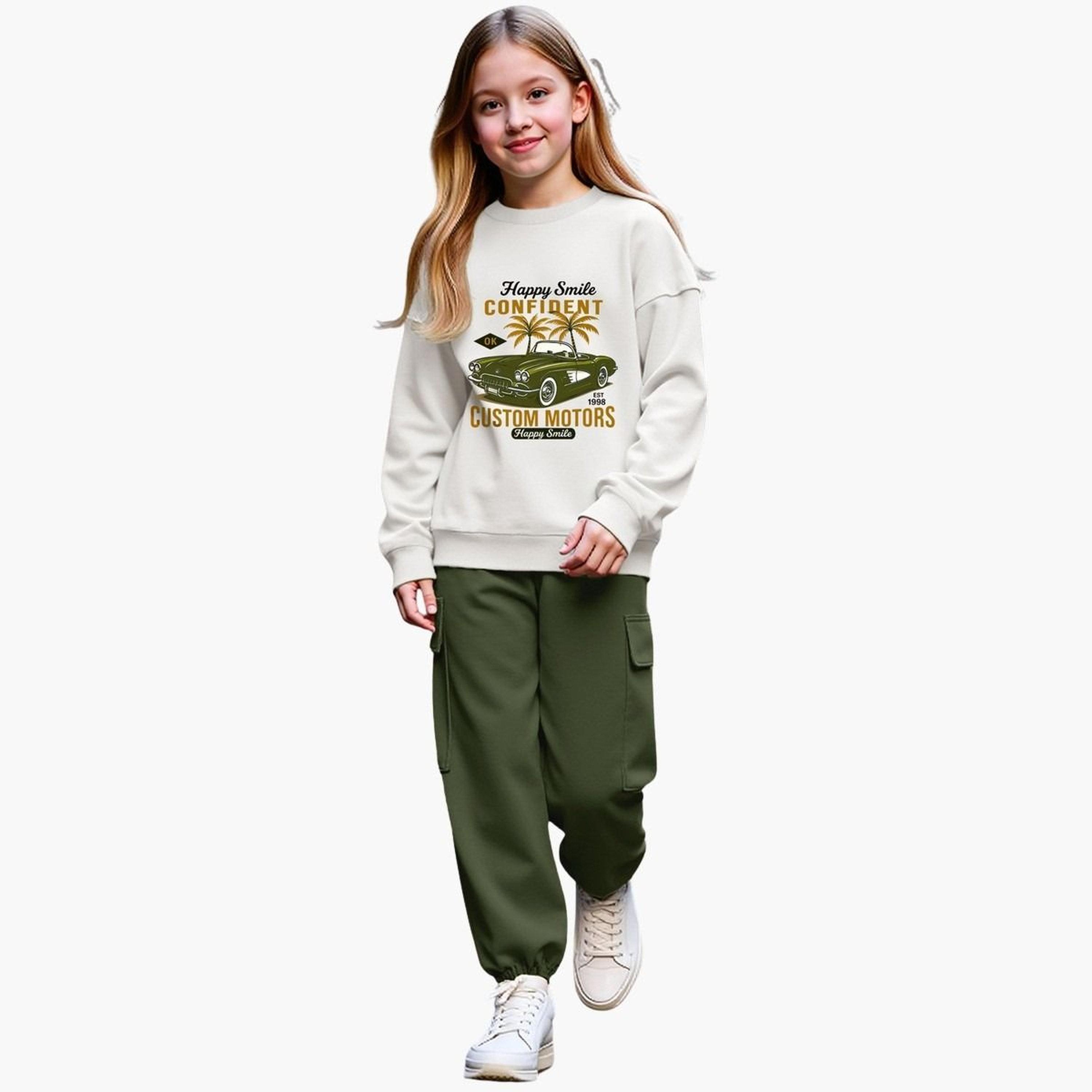 تيك تو - طقم سويت شيرت وبنطال رياضي كارجو بطبعة جرافيكية للمراهقين-girls-clothing-setsandcoords-image-2