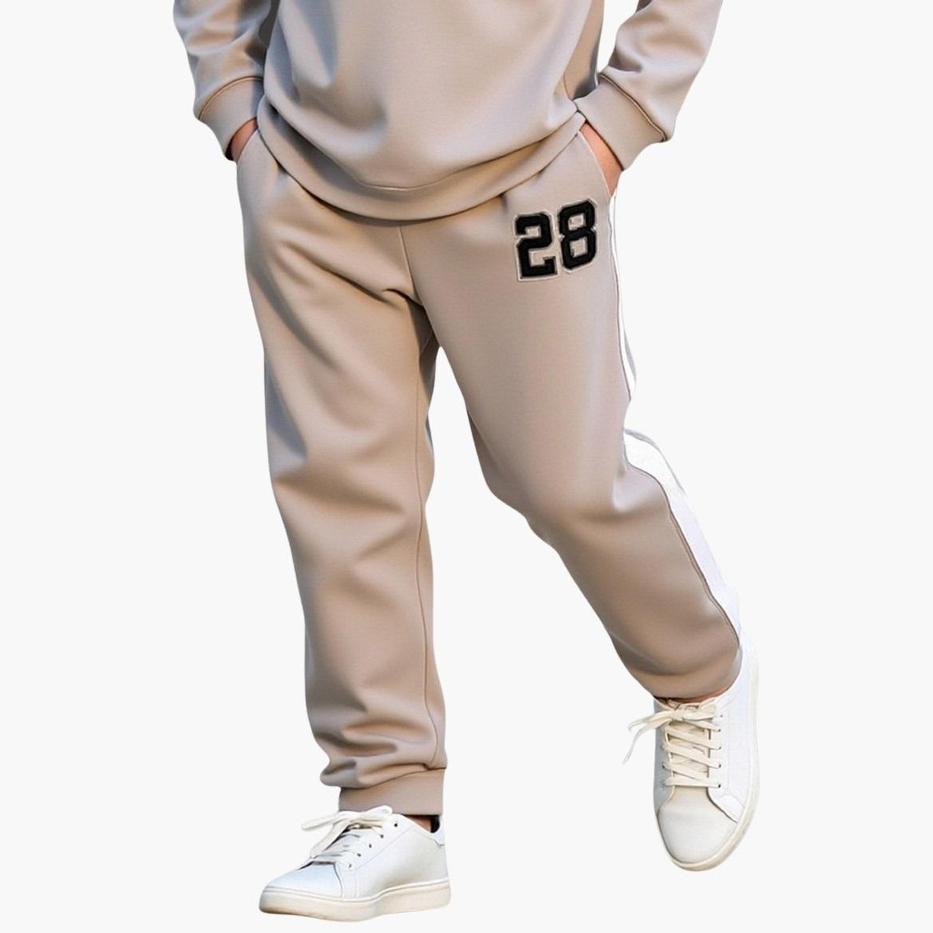 Take Two Teens Beige Number Print Sweatshirt and Joggers Set-boys-clothing-setsandcoords-image-4