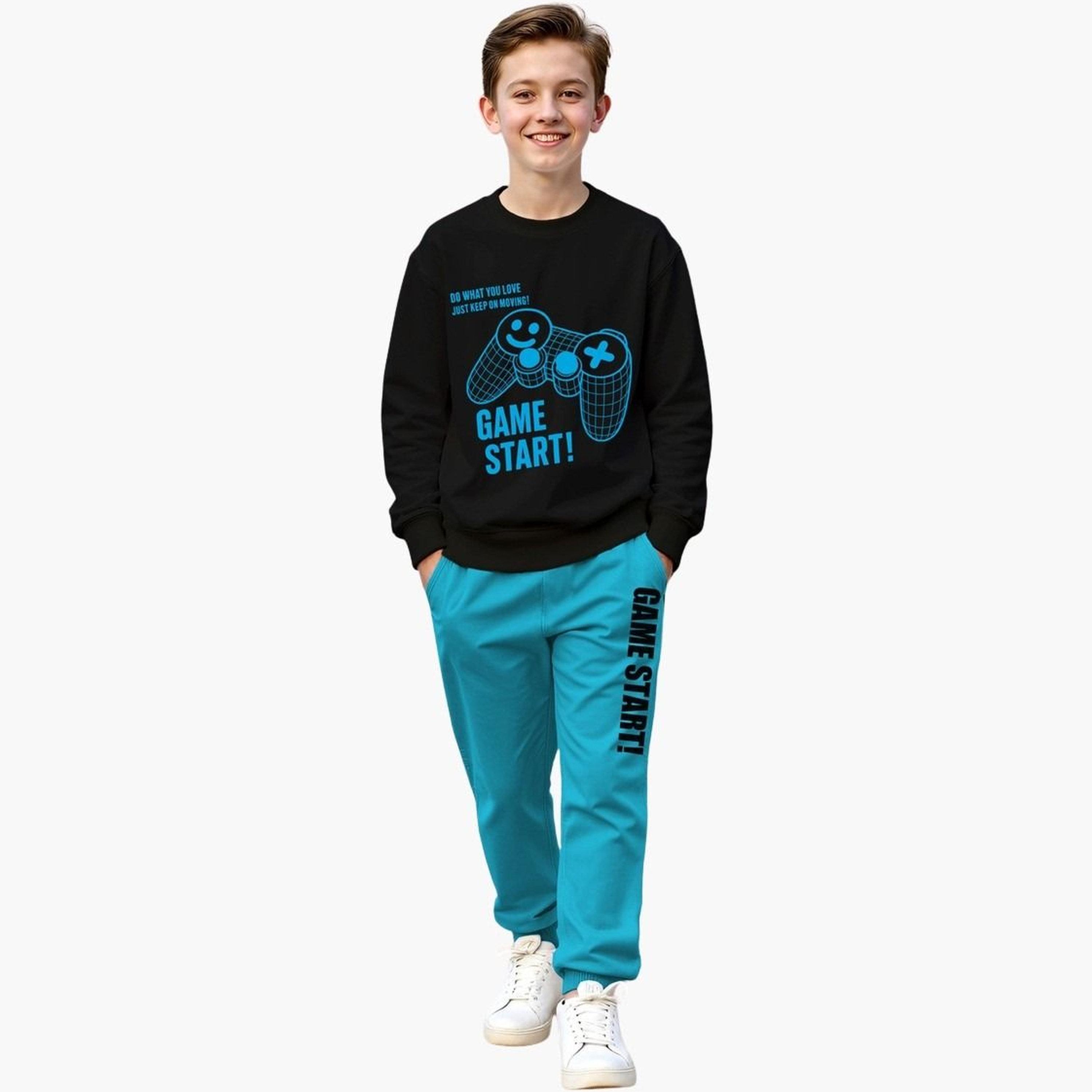 Take Two Teens Game On Graphic Sweatshirt and Joggers Set-boys-clothing-setsandcoords-image-1