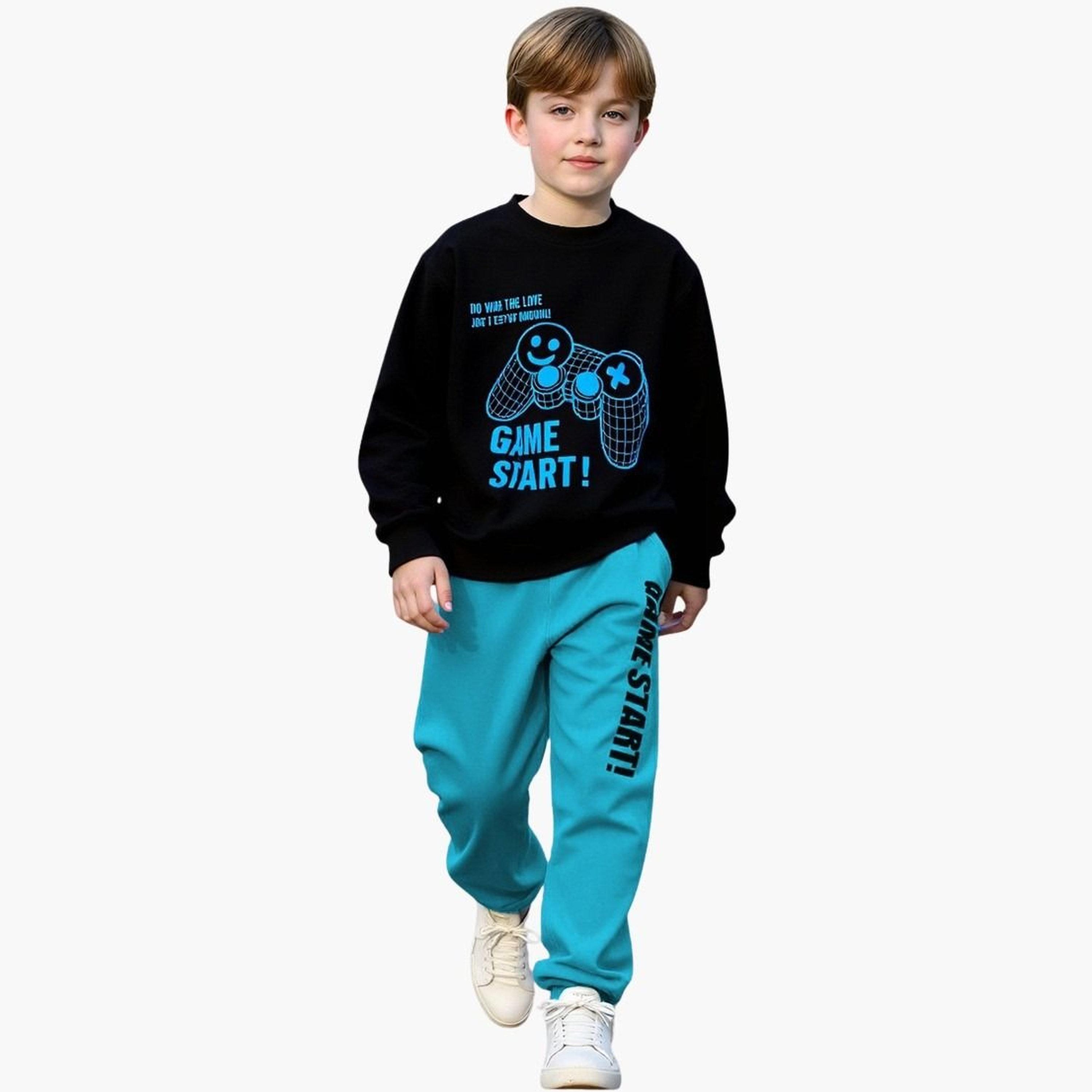 Take Two Teens Game On Graphic Sweatshirt and Joggers Set-boys-clothing-setsandcoords-image-2