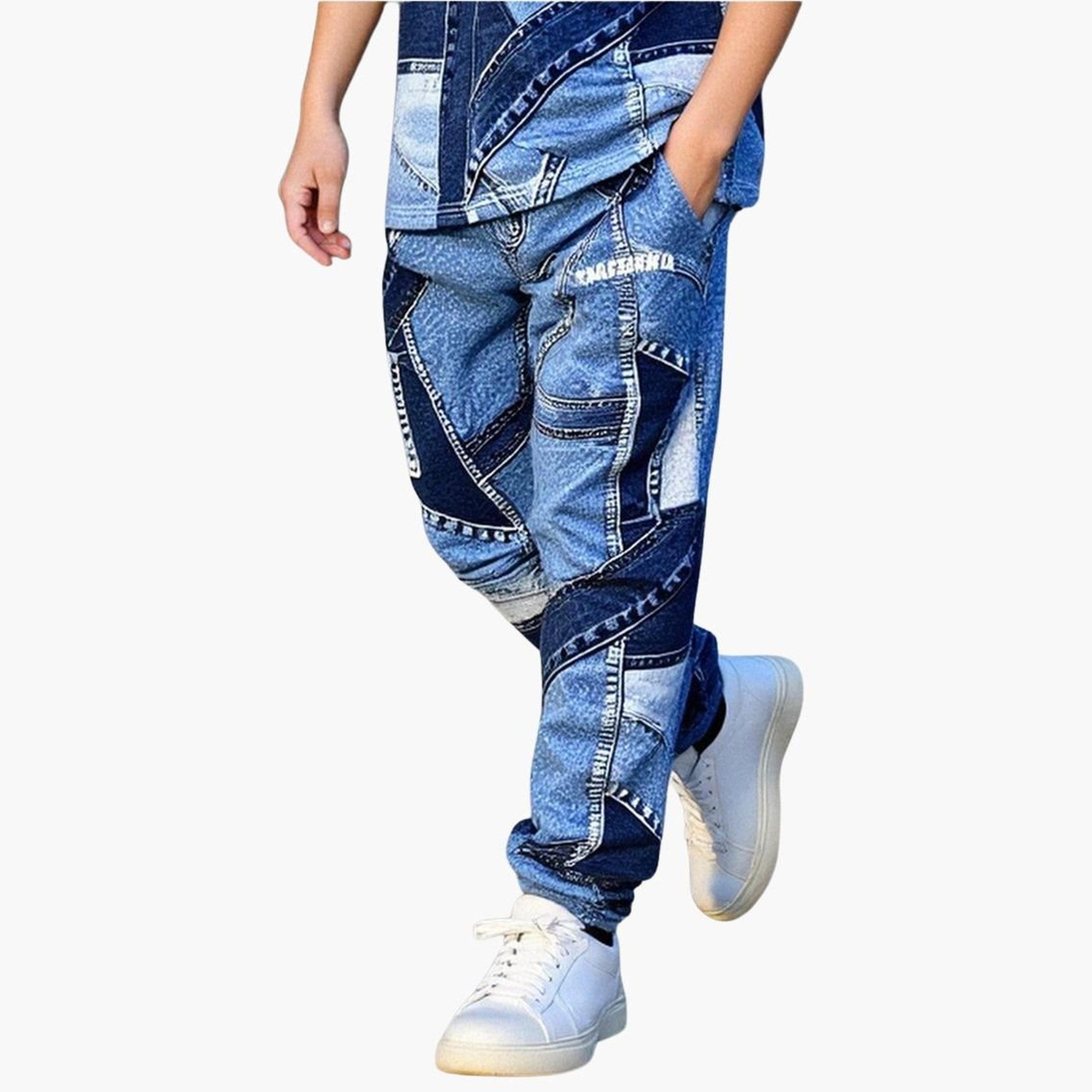 Take Two Teens Los Angeles California Printed Round Neck T-Shirt and Joggers Set-boys-clothing-setsandcoords-image-4