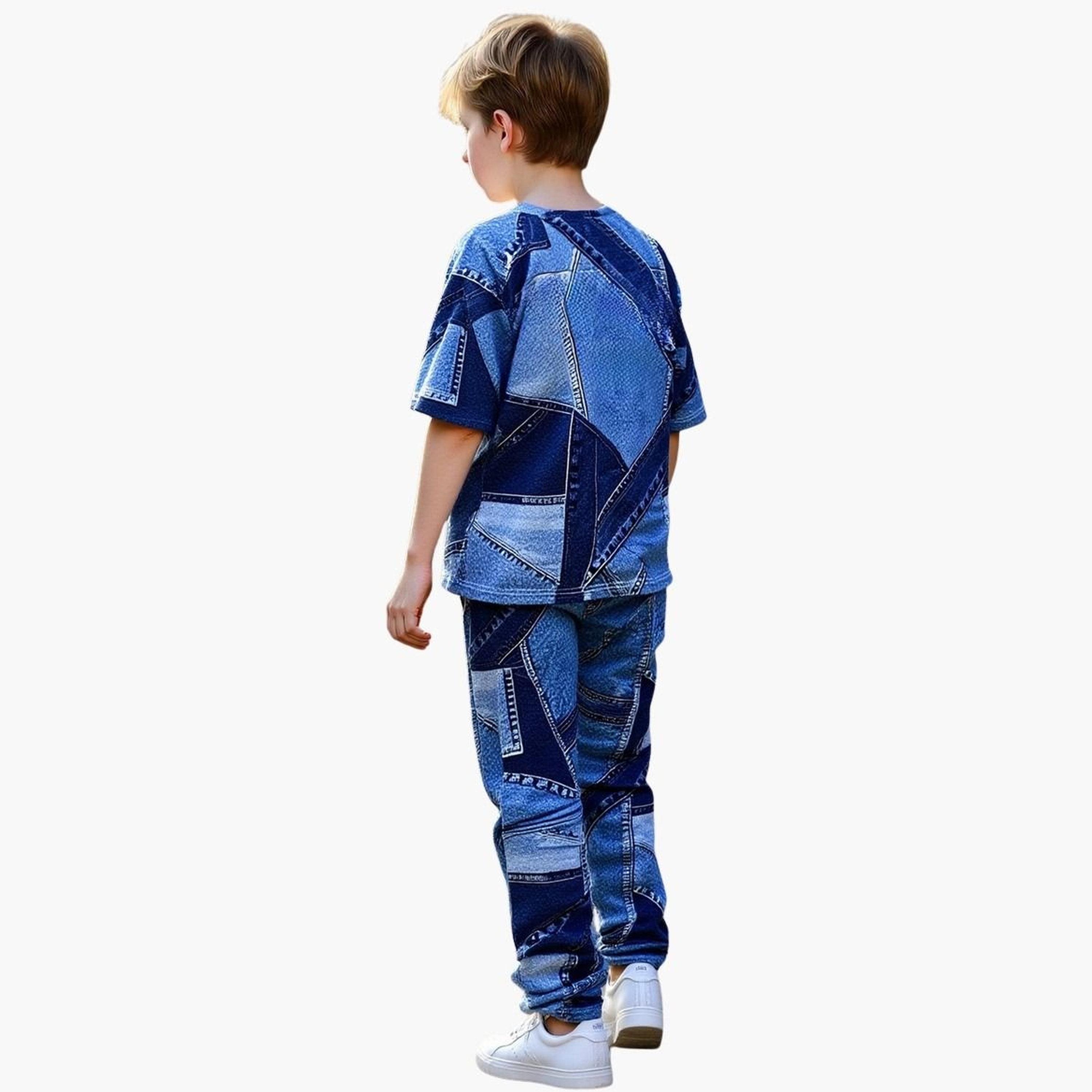 Take Two Teens Los Angeles California Printed Round Neck T-Shirt and Joggers Set-boys-clothing-setsandcoords-image-5