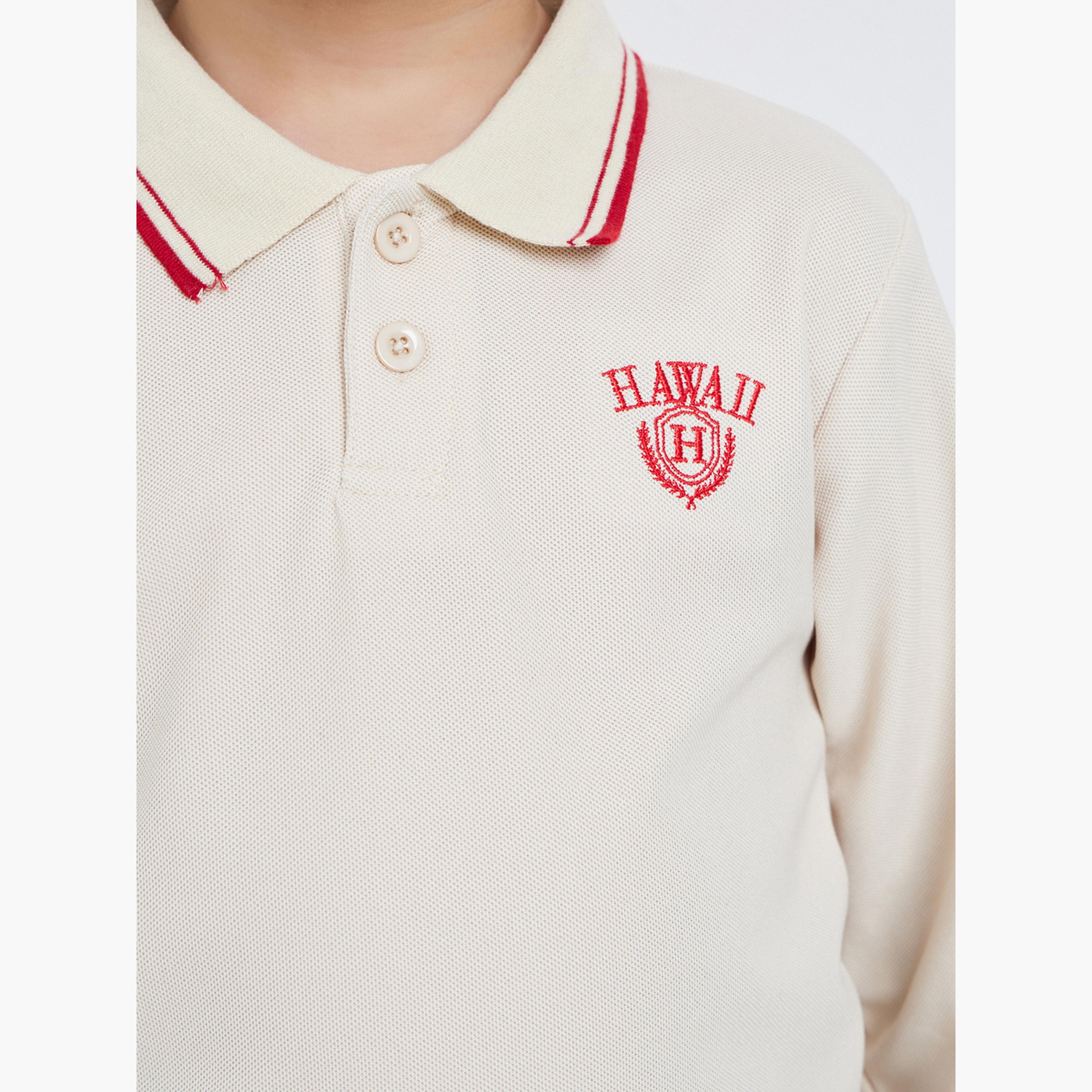 ستايلي - تي شيرت بولو بأكمام طويلة وتفاصيل مطرزة-boys-clothing-tshirtsandpolos-image-3