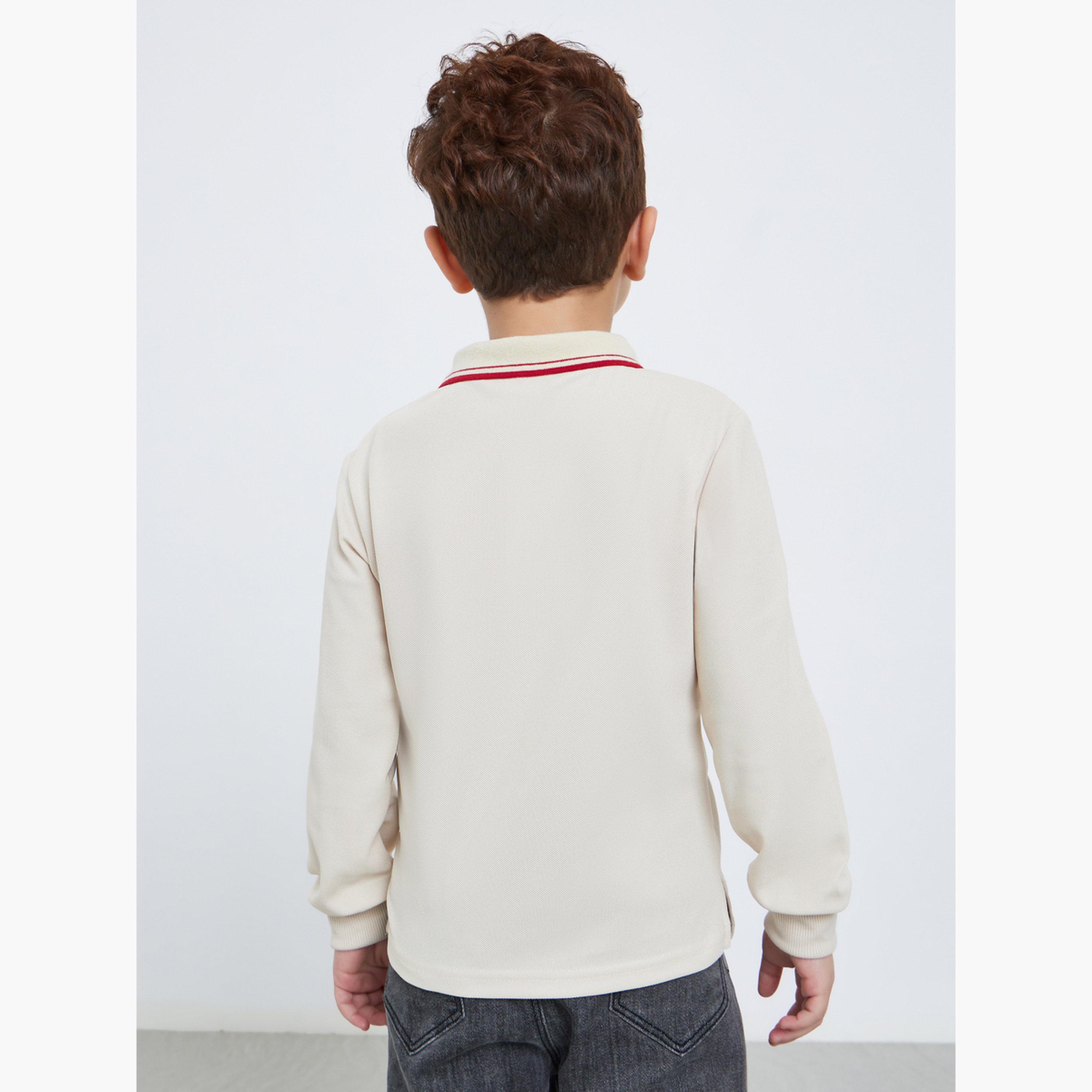 ستايلي - تي شيرت بولو بأكمام طويلة وتفاصيل مطرزة-boys-clothing-tshirtsandpolos-image-4