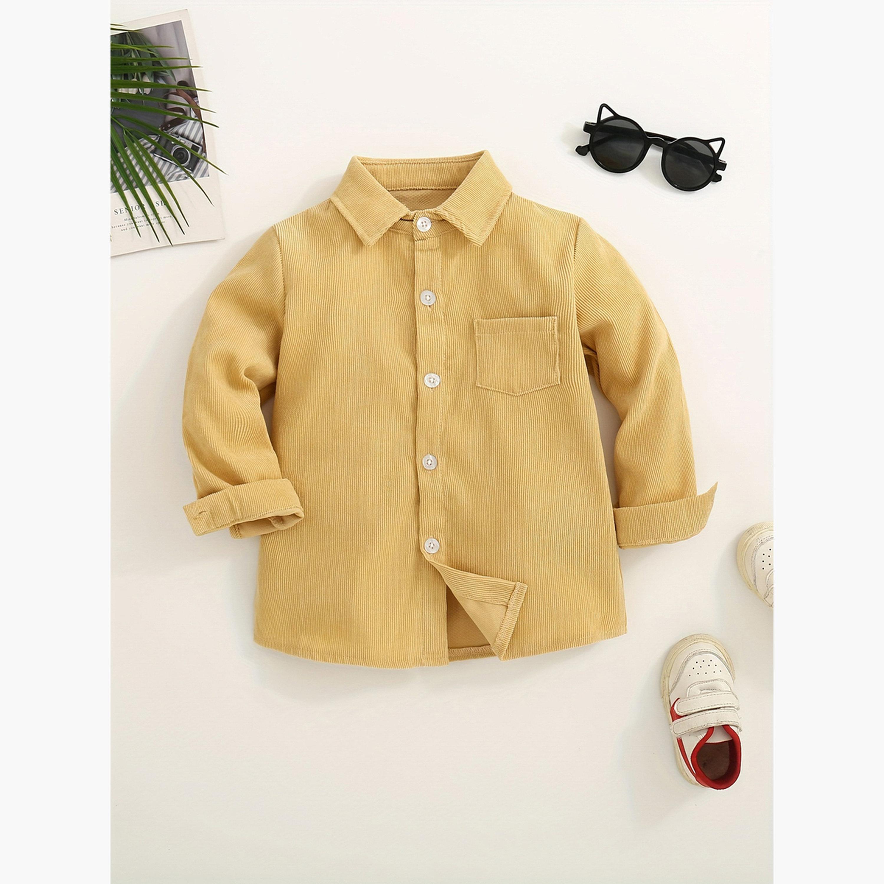 Take Two Textured Collared Long Sleeves Boy's Button Through Shirt-boys-clothing-jacketsandcoats-image-2