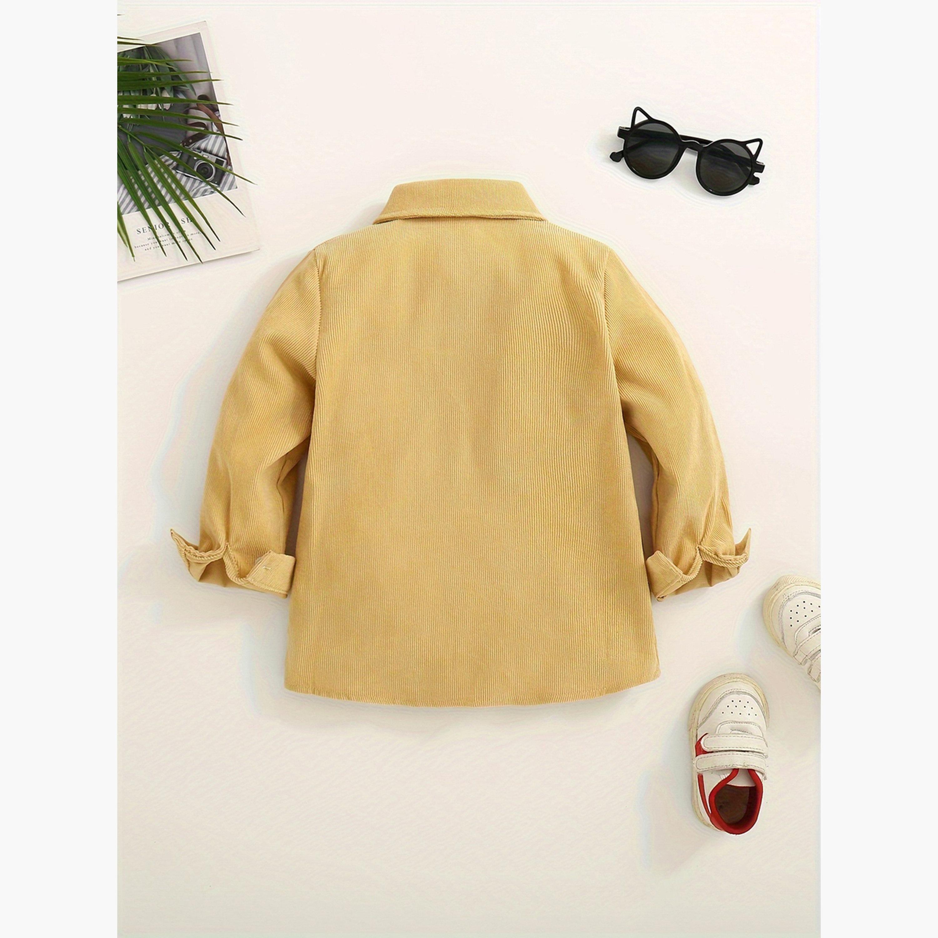 Take Two Textured Collared Long Sleeves Boy's Button Through Shirt-boys-clothing-jacketsandcoats-image-3
