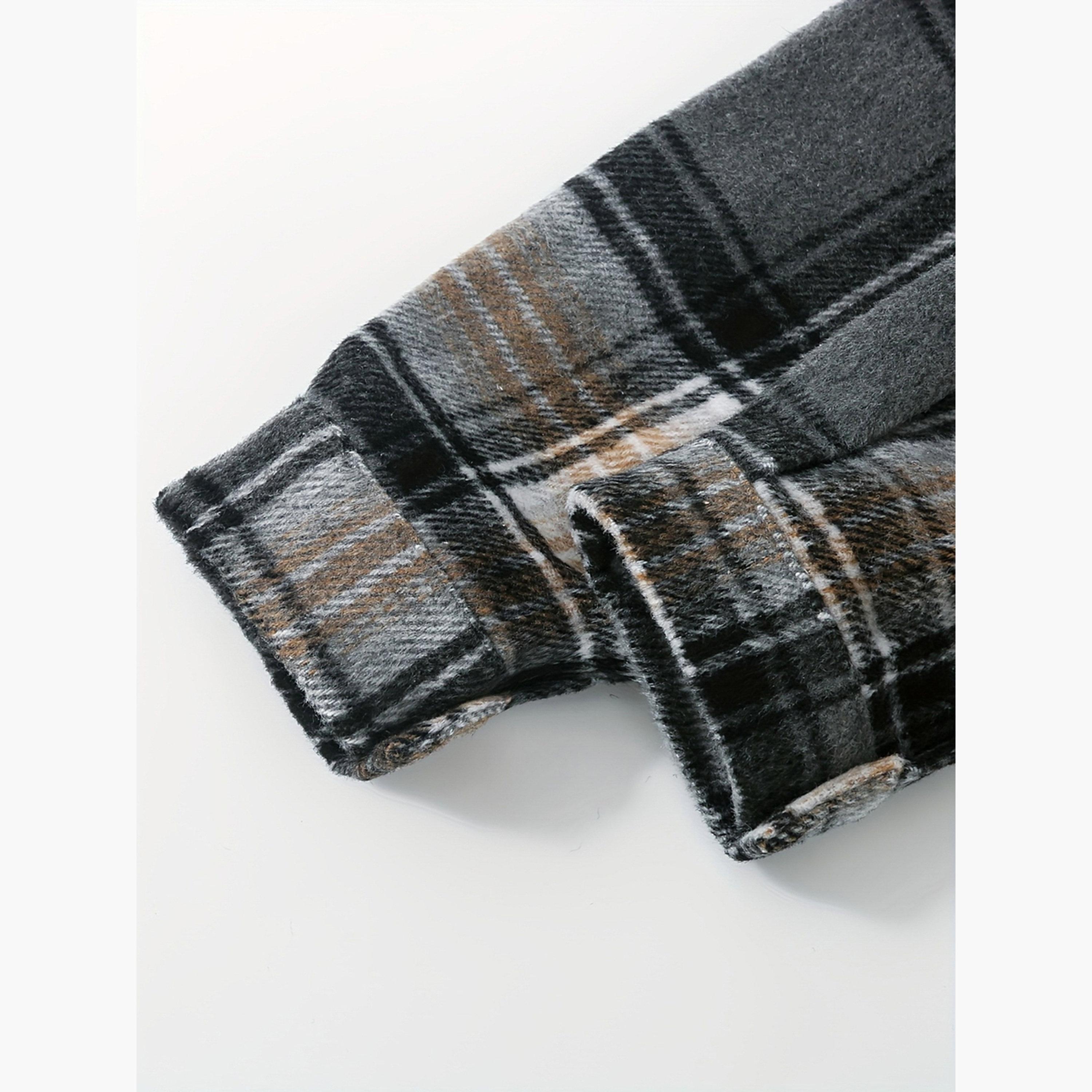 Take Two Checked Collared Long Sleeves Boy's Button Through Shacket-boys-clothing-jacketsandcoats-image-5