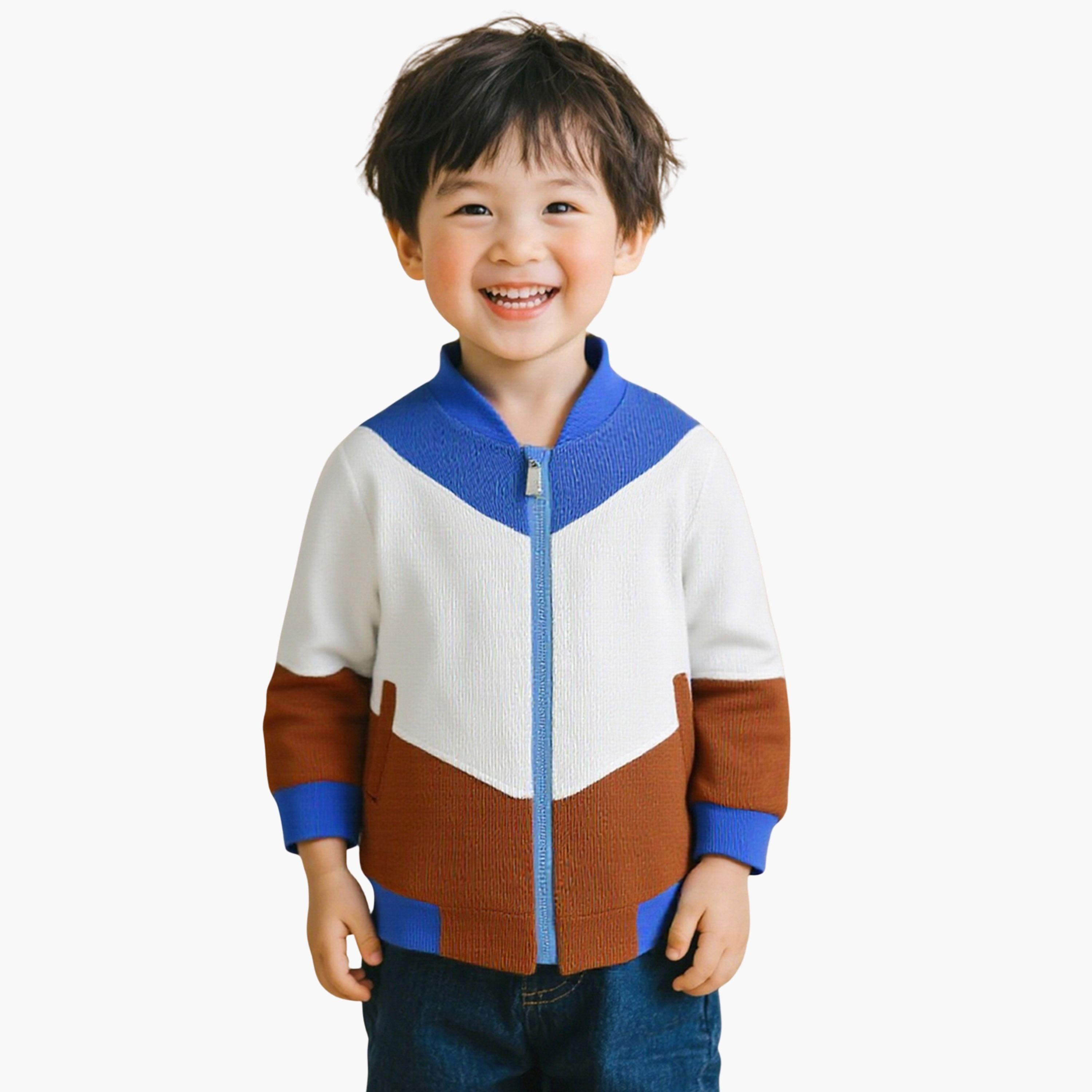 Take Two Color Block Mock Neck Long Sleeves Boy's Zip Through Sweatshirt-boys-clothing-jacketsandcoats-image-1