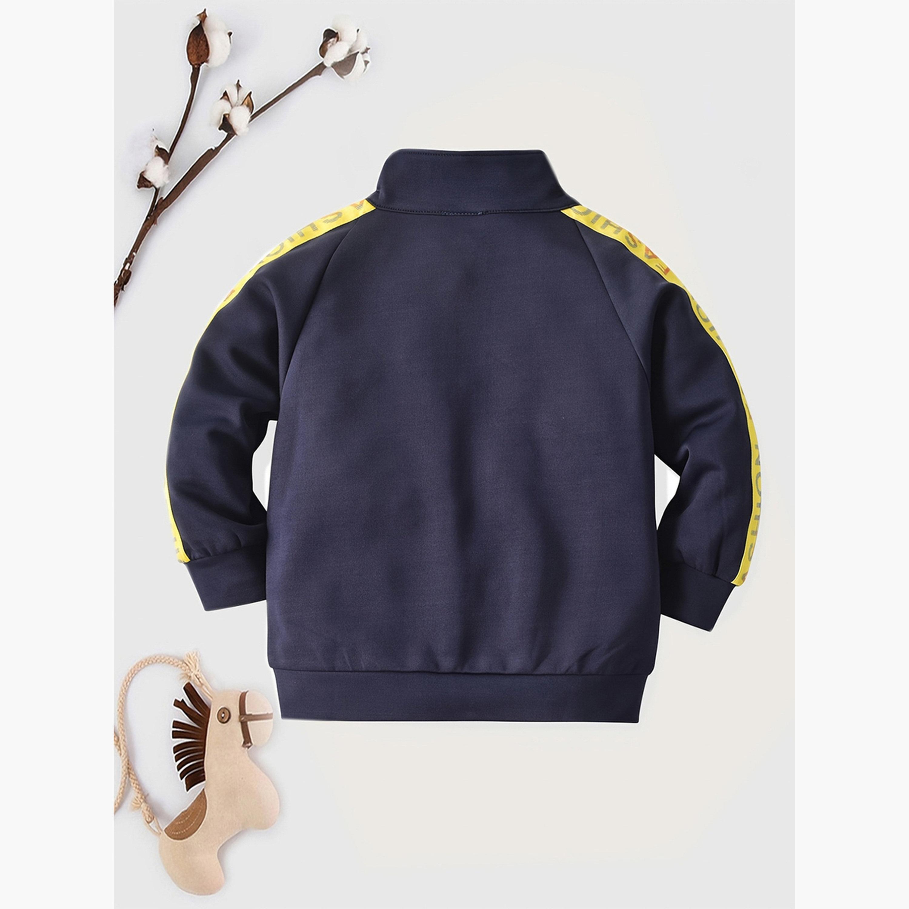 Take Two Color Block Collared Long Sleeves Boy's Zip Through Jacket-boys-clothing-jacketsandcoats-image-3