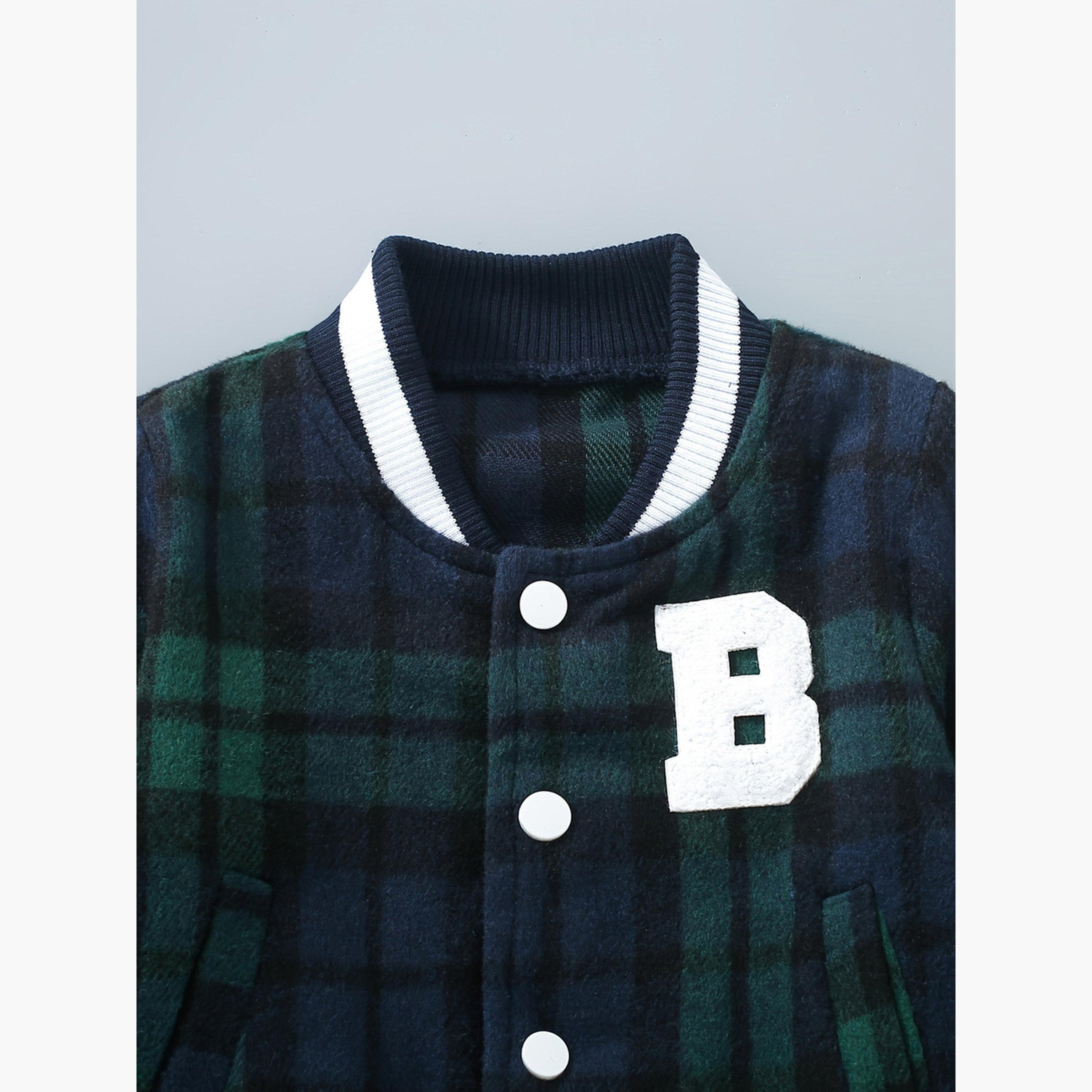 Take Two Checked Round Neck Long Sleeves Boy's Snap Button Sweatshirt-boys-clothing-jacketsandcoats-image-4