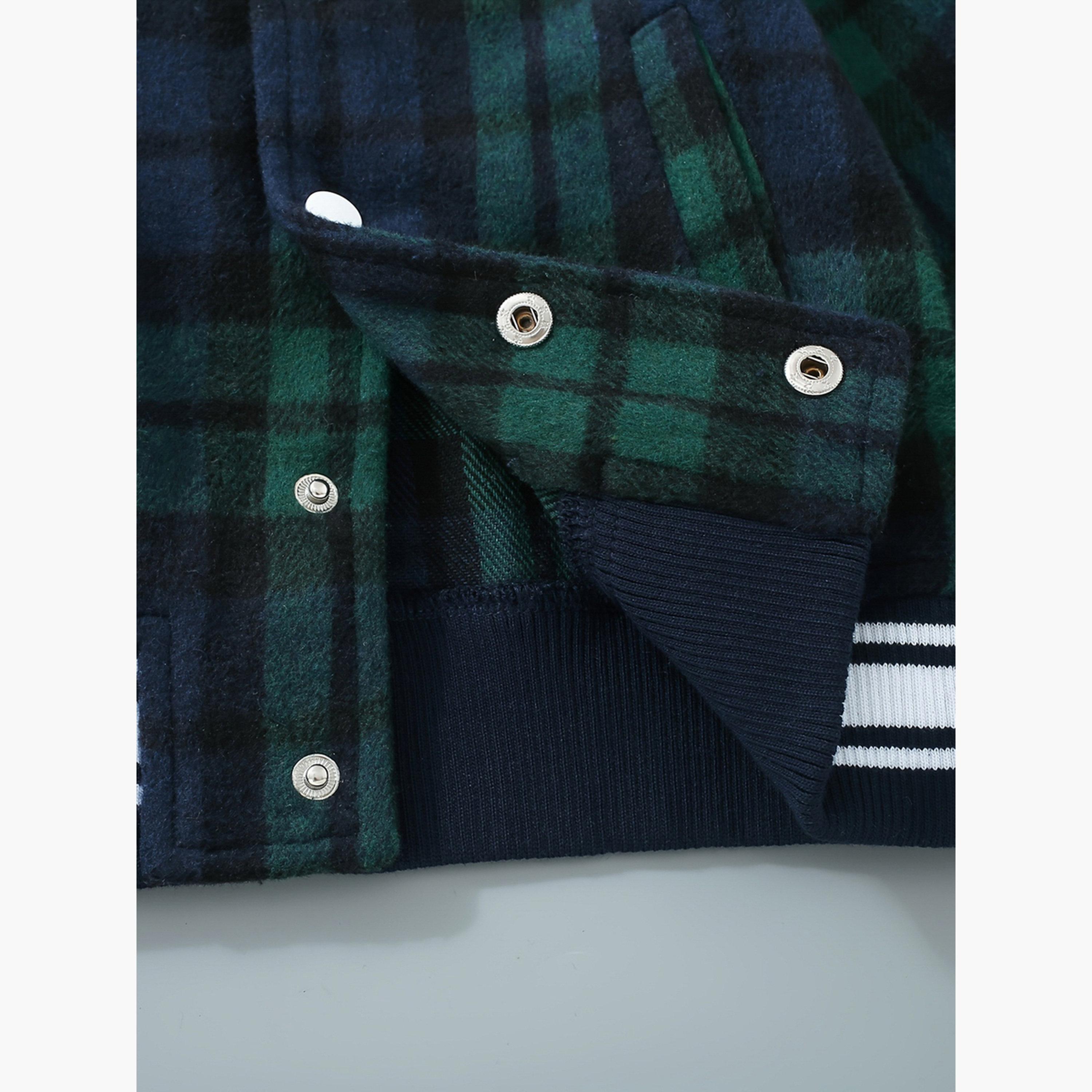 Take Two Checked Round Neck Long Sleeves Boy's Snap Button Sweatshirt-boys-clothing-jacketsandcoats-image-5