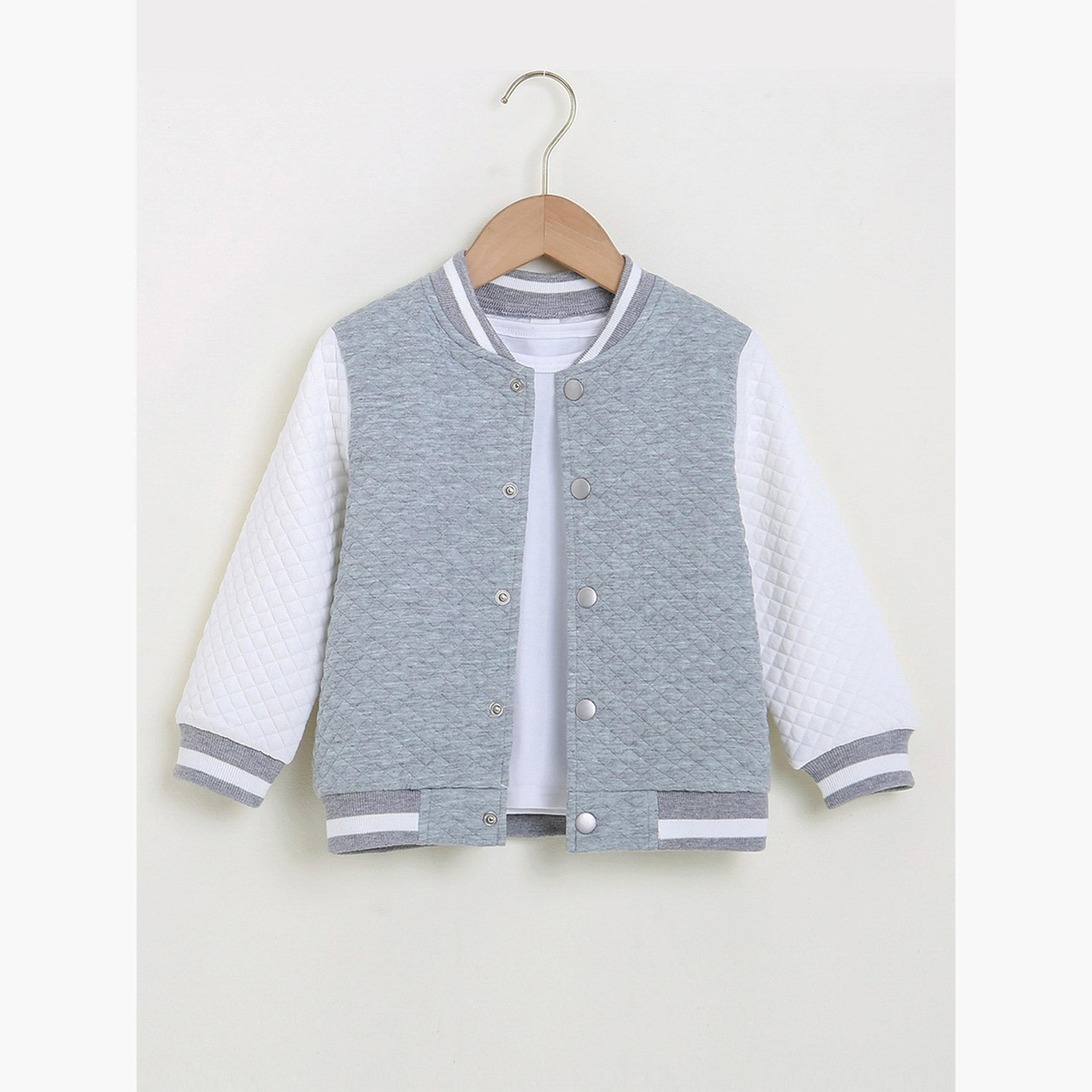 Take Two Color Block Round Neck Long Sleeves Boy's Snap Button Sweatshirt-boys-clothing-jacketsandcoats-image-2
