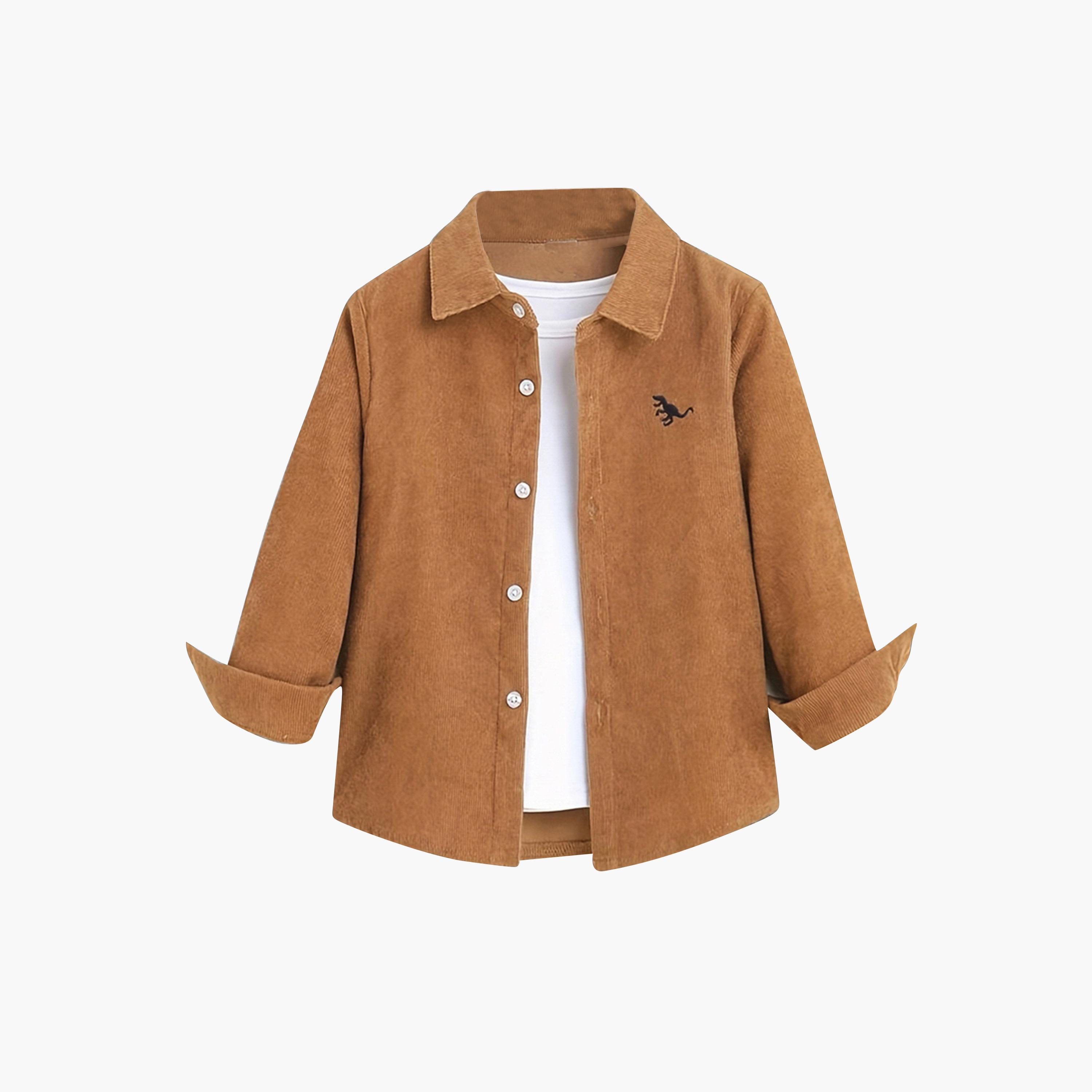 Take Two Solid Collared Long Sleeves Boy's Button Through Jacket-boys-clothing-jacketsandcoats-image-2