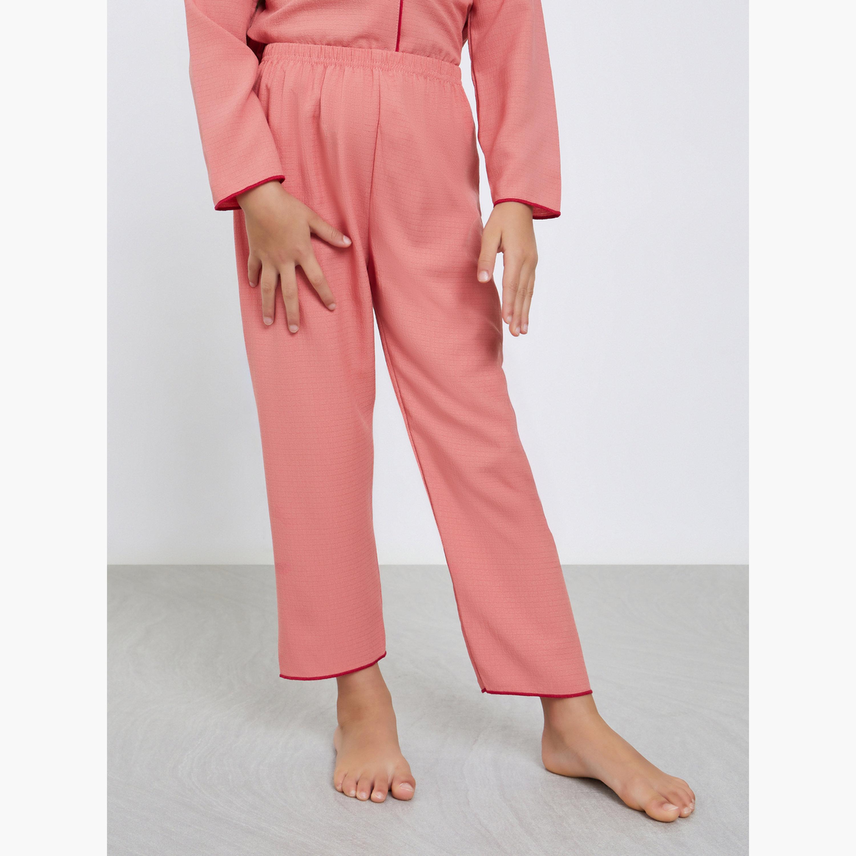 تيك تو - بيجاما قميص بتفاصيل جيوب صدئة للبنات-girls-clothing-nightwear-image-4