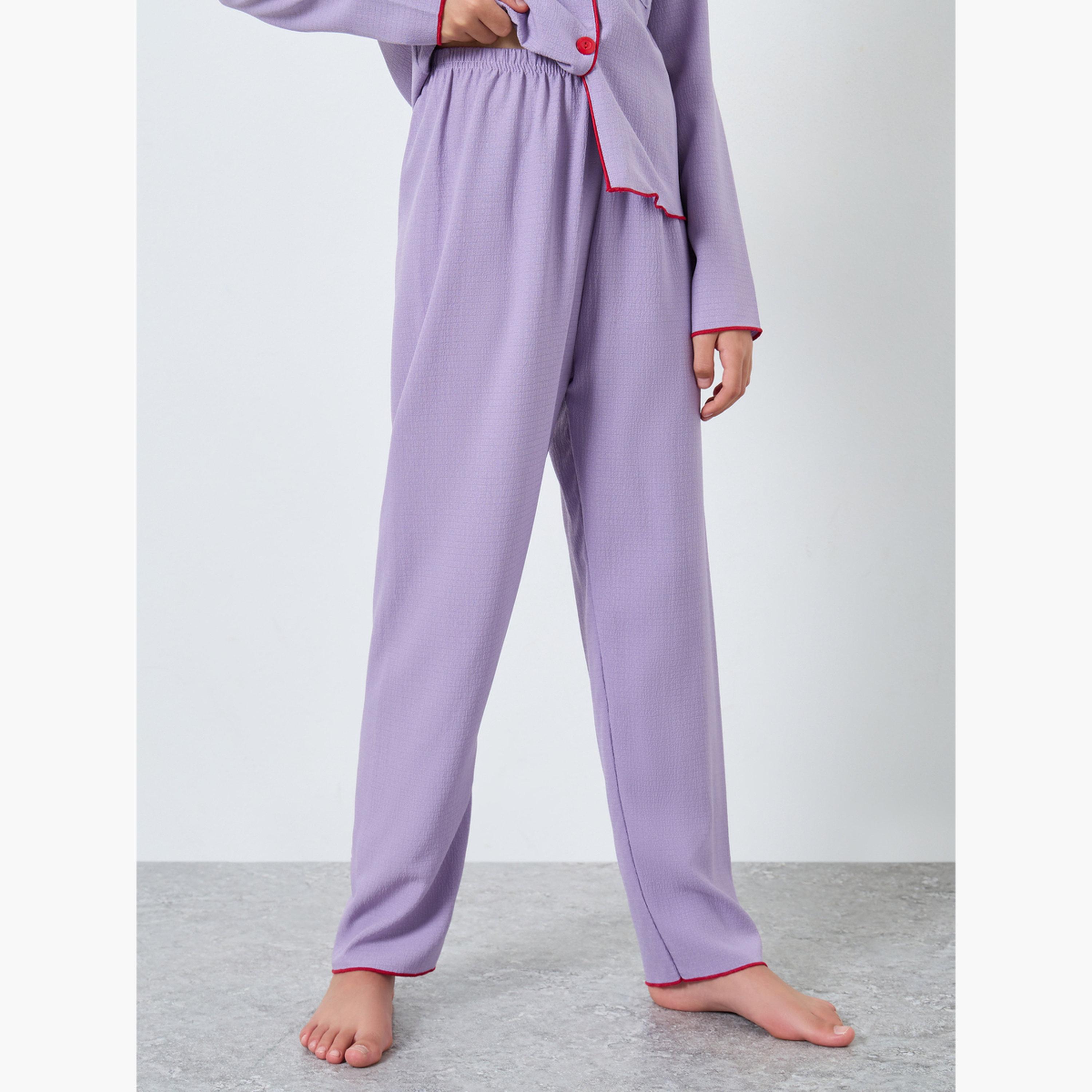 تيك تو - بيجاما قميص مطرز لون كرزي للبنات-girls-clothing-nightwear-image-3