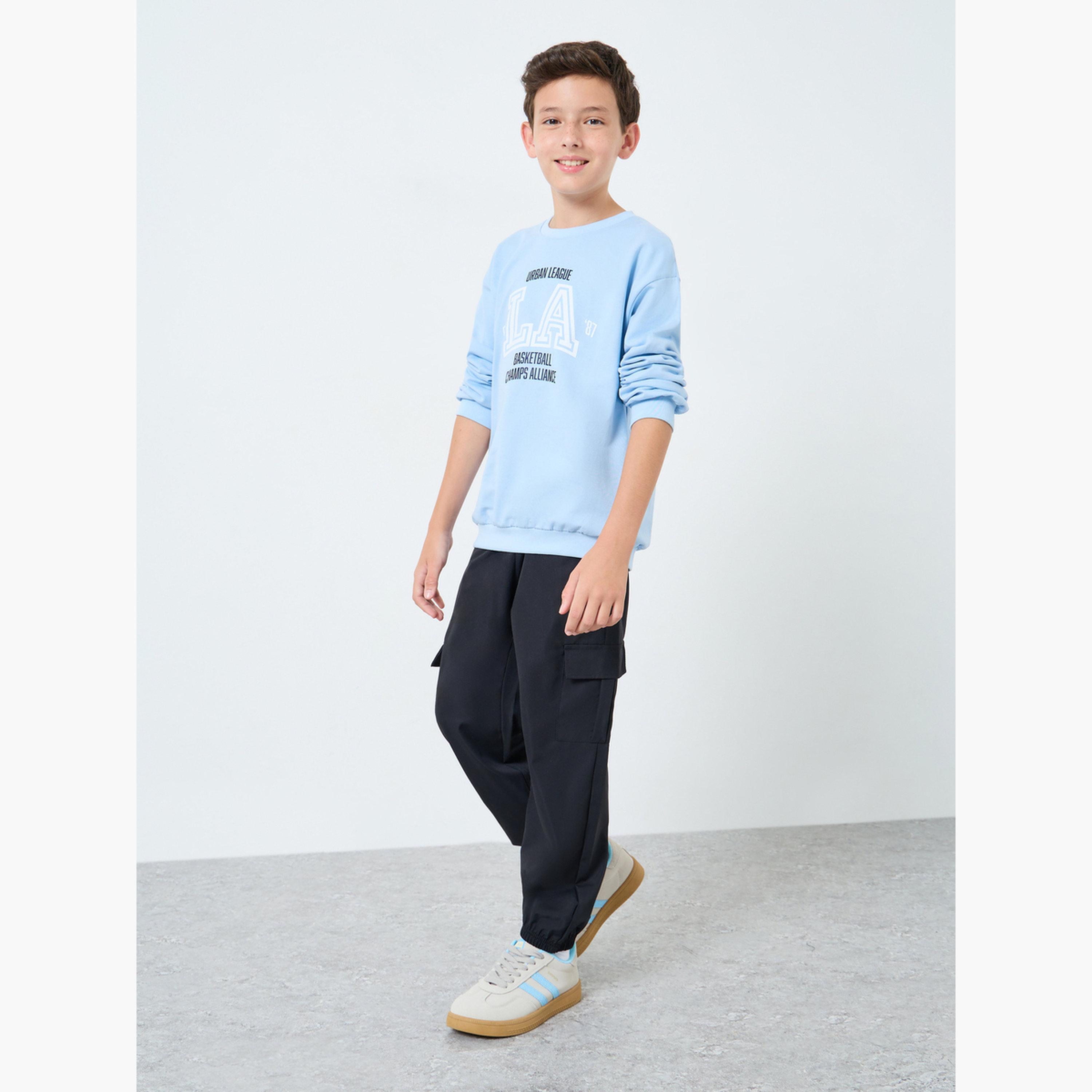 ستايلي - بنطال رياضي أسود سادة-boys-clothing-bottoms-joggersandtrackpants-image-2