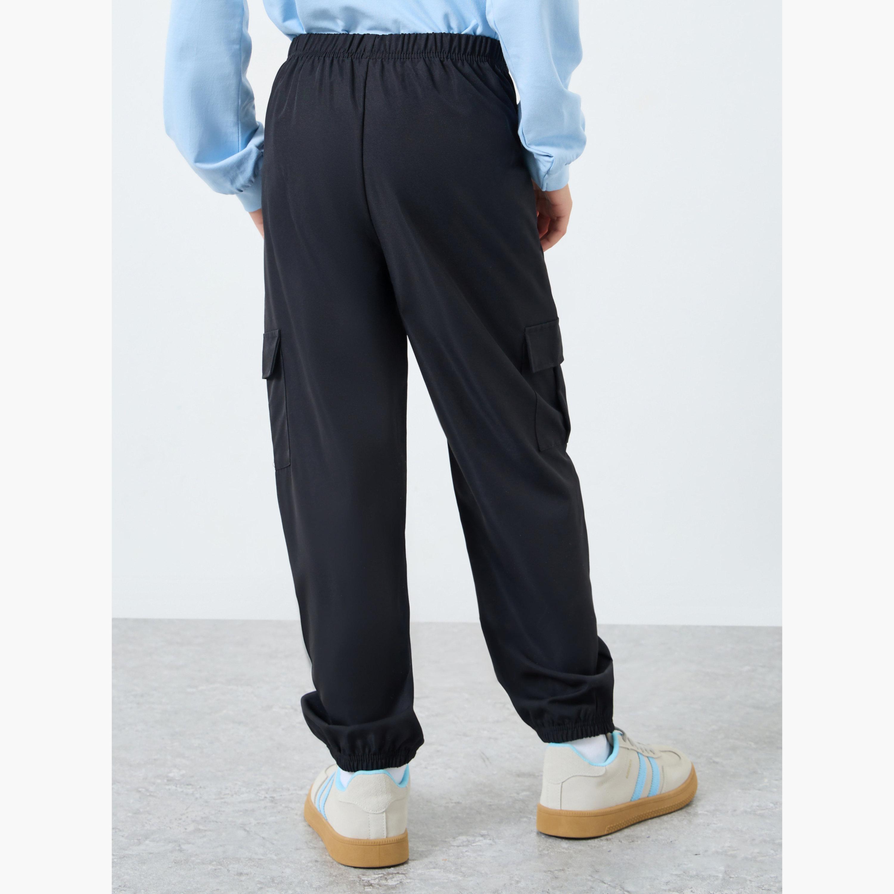 ستايلي - بنطال رياضي أسود سادة-boys-clothing-bottoms-joggersandtrackpants-image-5