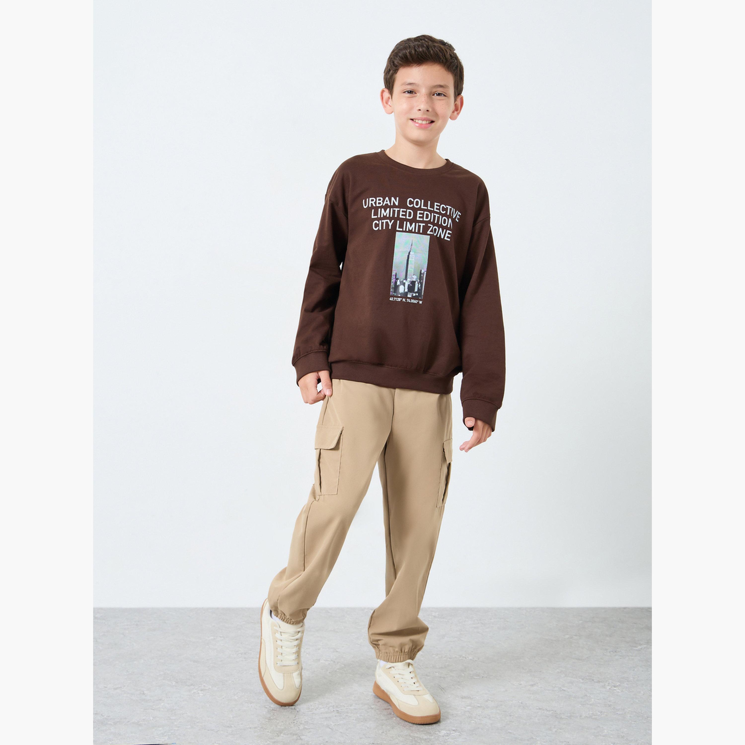 ستايلي - بنطال رياضي سادة للأطفال باللون البيج-boys-clothing-bottoms-joggersandtrackpants-image-2