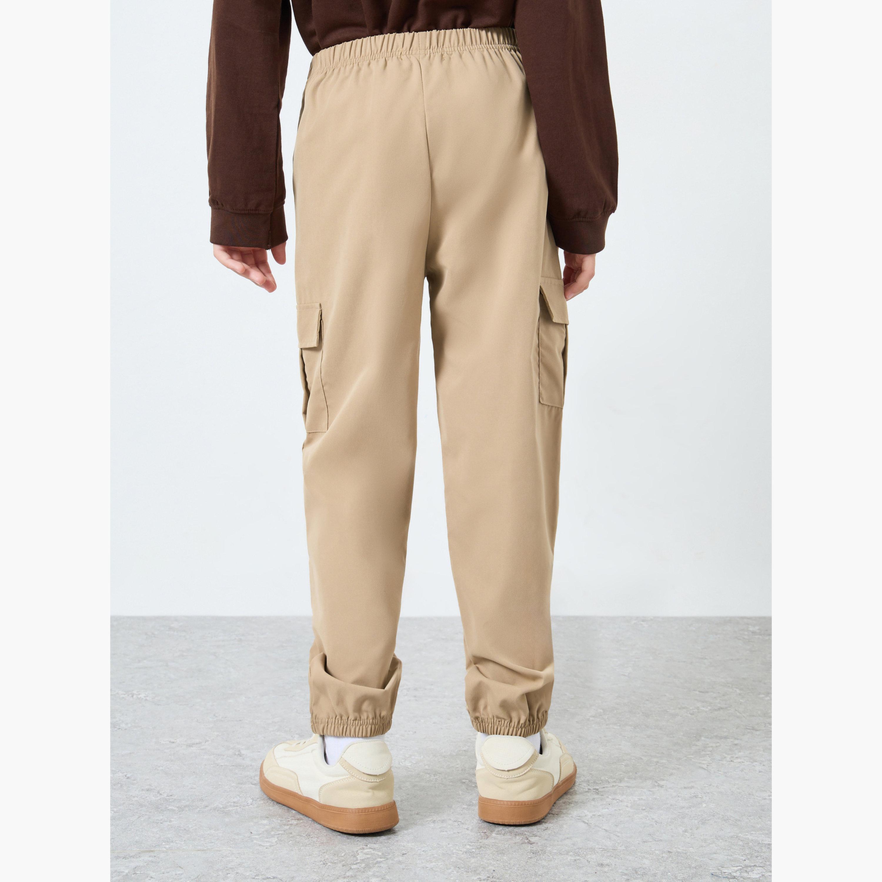 ستايلي - بنطال رياضي سادة للأطفال باللون البيج-boys-clothing-bottoms-joggersandtrackpants-image-5