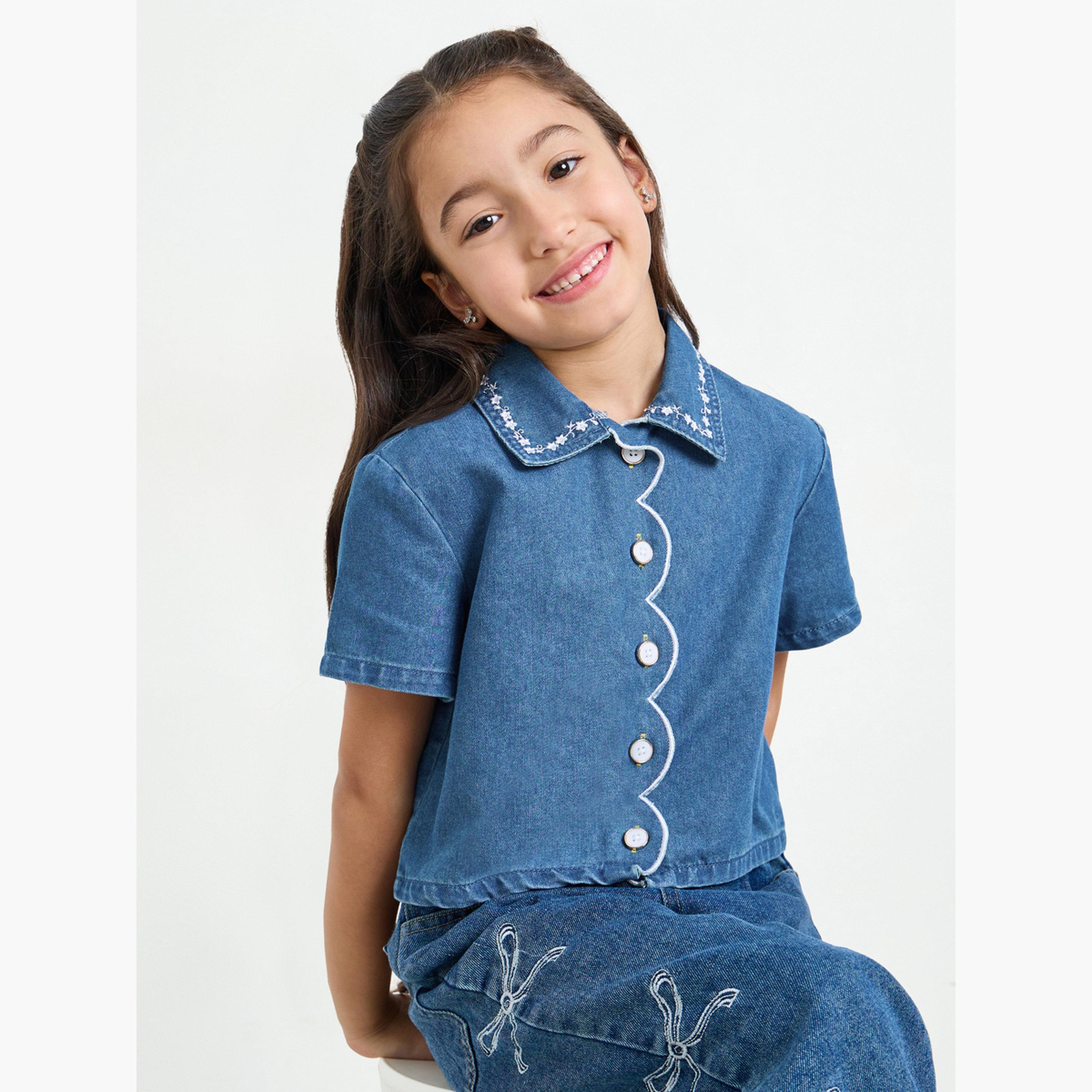 قميص جينز مطرز-girls-clothing-blousesandshirts-image-2