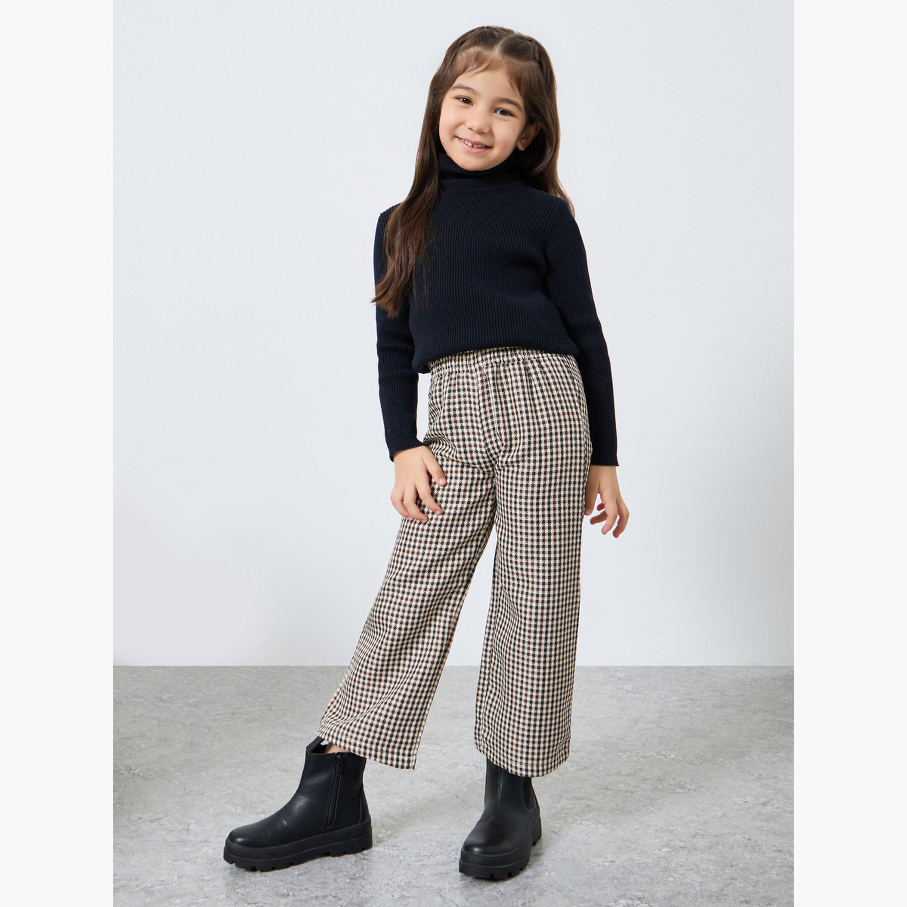 Styli Checked Elastic Waist Pants-girls-clothing-bottoms-trousers-image-2