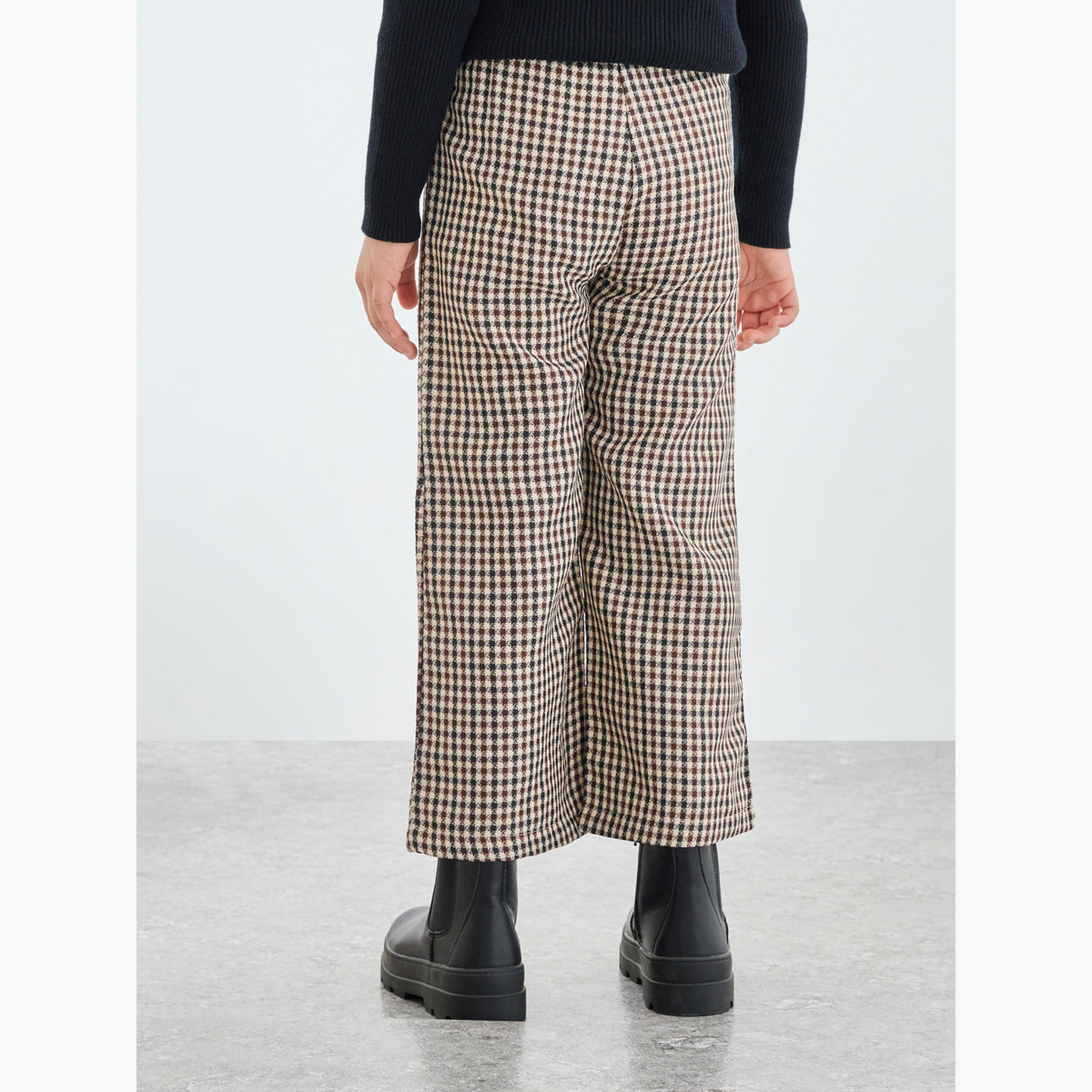 Styli Checked Elastic Waist Pants-girls-clothing-bottoms-trousers-image-3