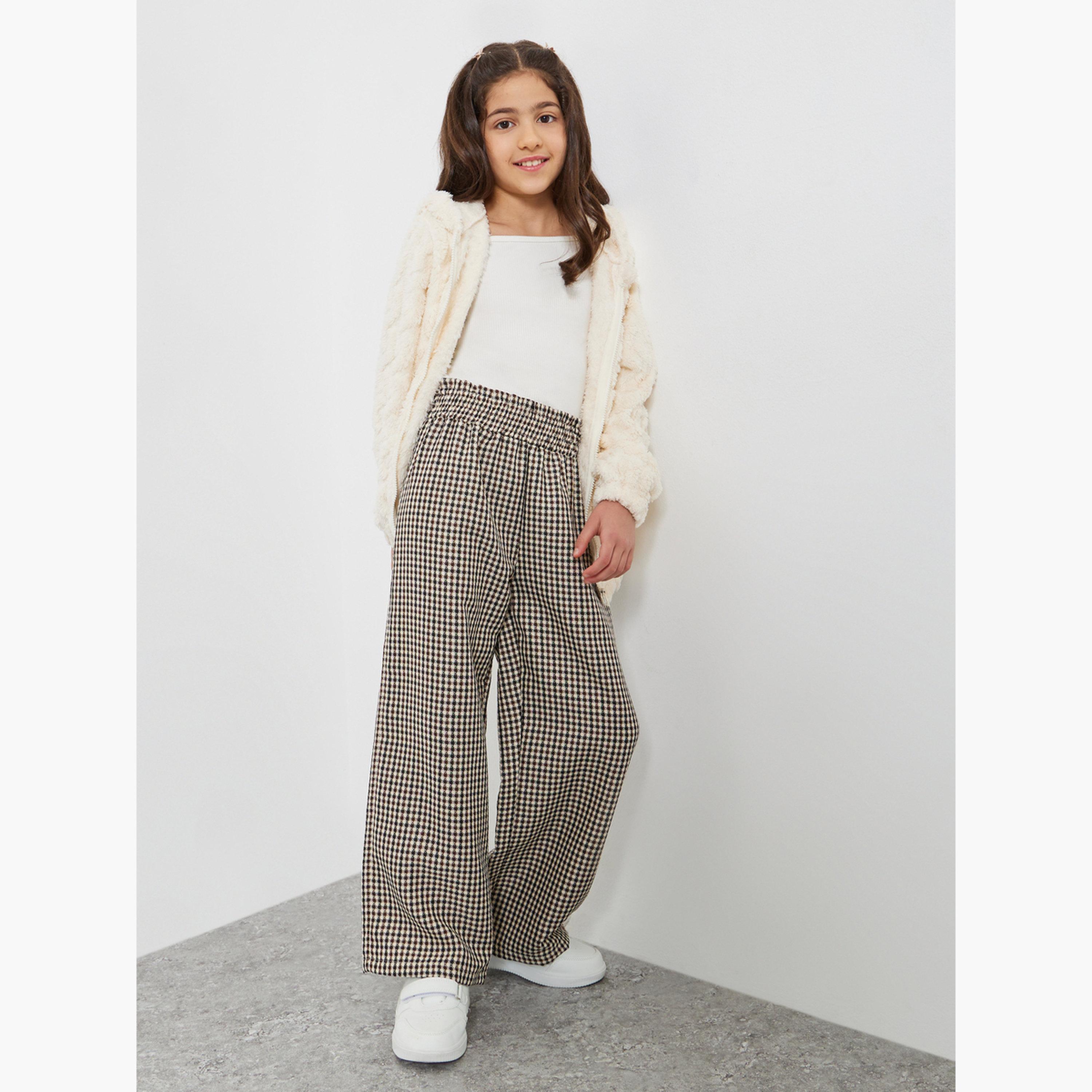 ستايلي - بنطال واسع الساق منقوش للبنات-girls-clothing-bottoms-trousers-image-2