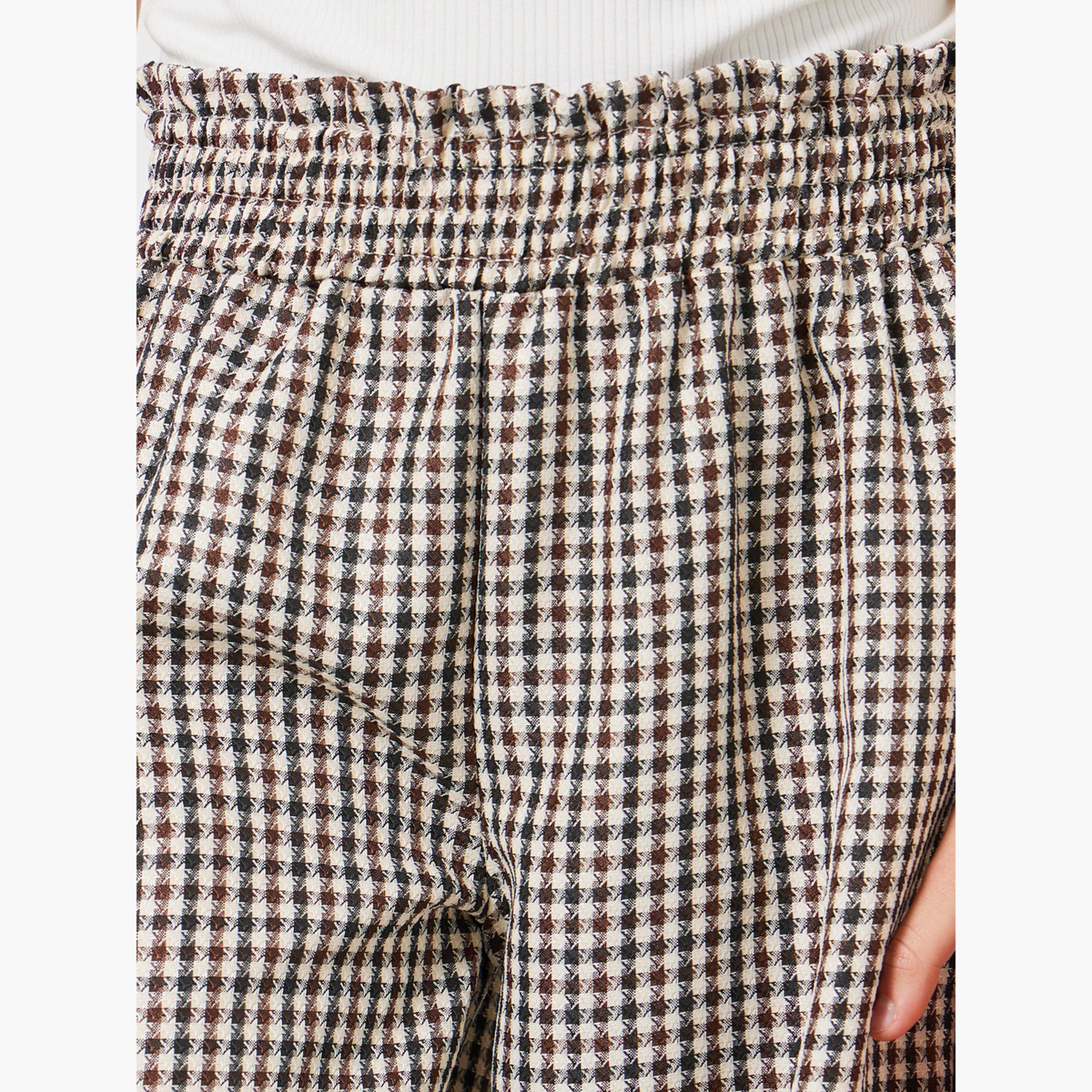Styli Girls Checkered Wide-Leg Trousers-girls-clothing-bottoms-trousers-image-4