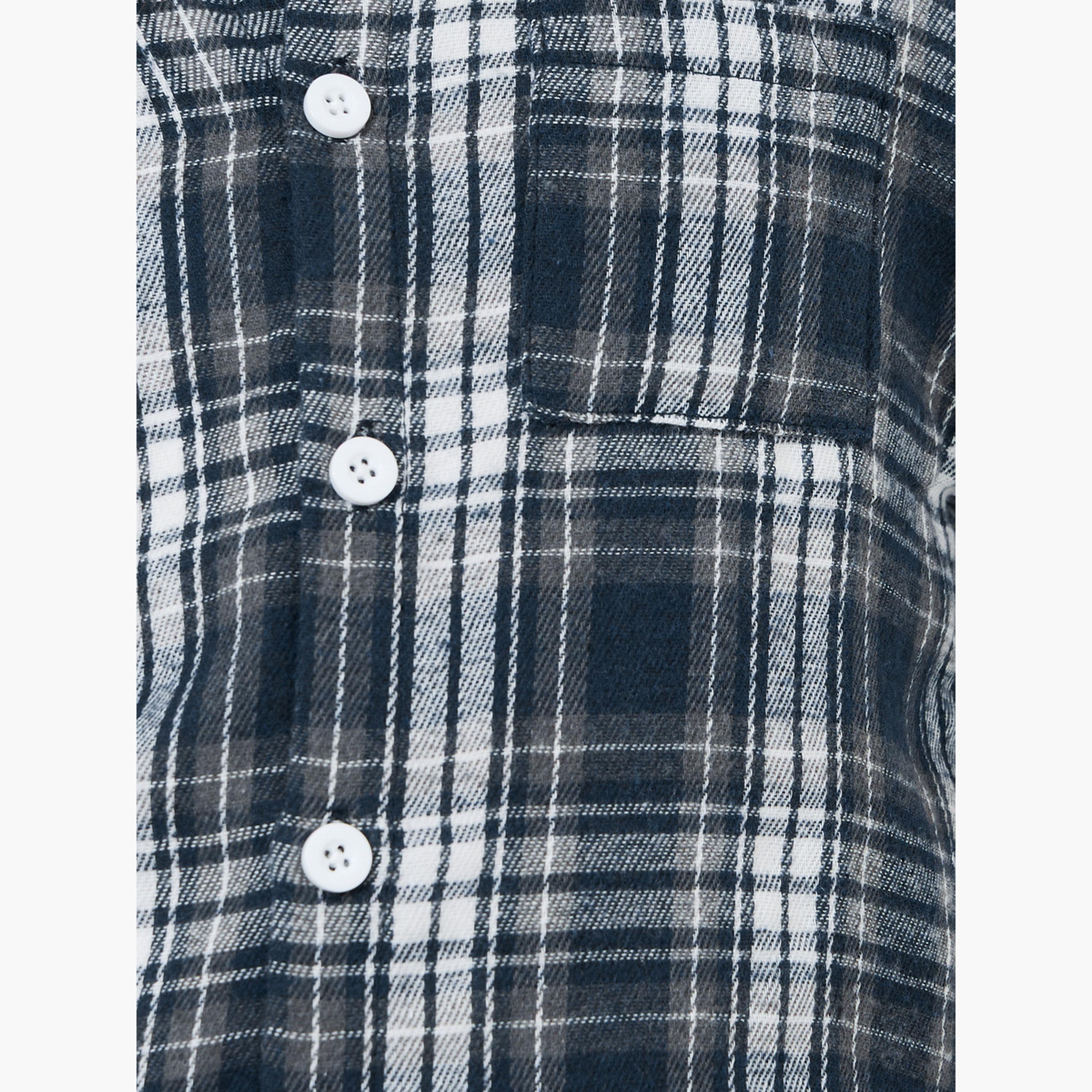 Styli Girls Checkered Shirt with Patch Pocket-girls-clothing-blousesandshirts-image-4