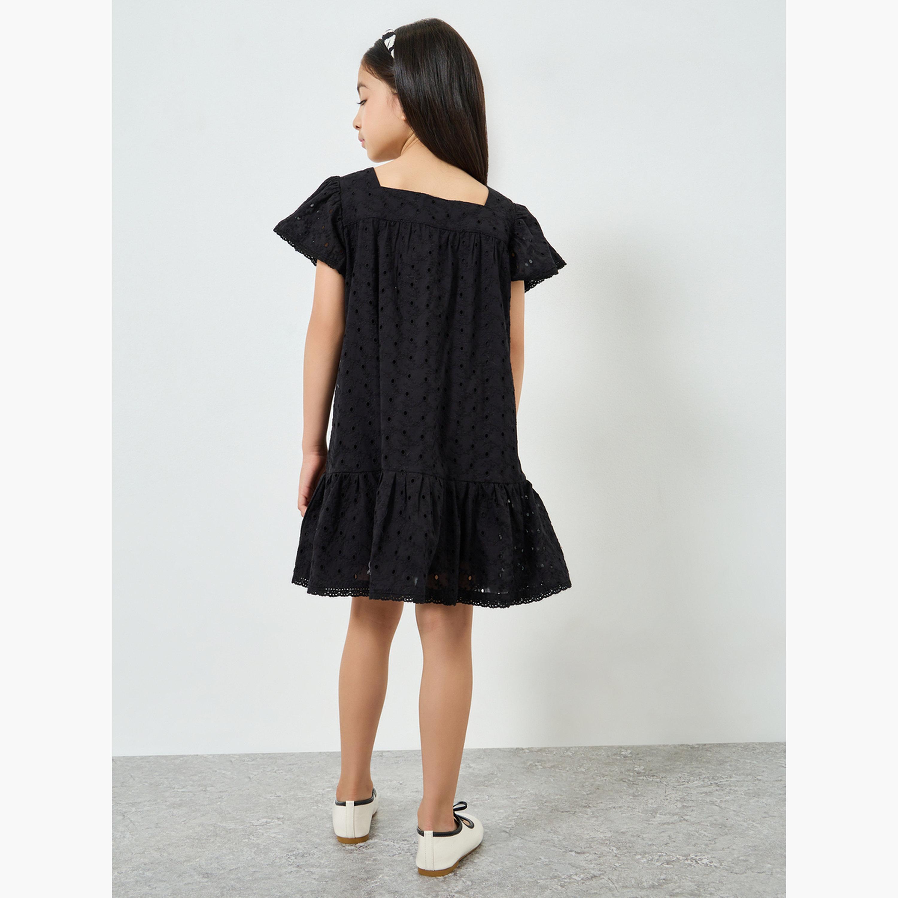 فستان بحافة كشكش وشيفلي-girls-clothing-dressesandjumpsuits-image-3