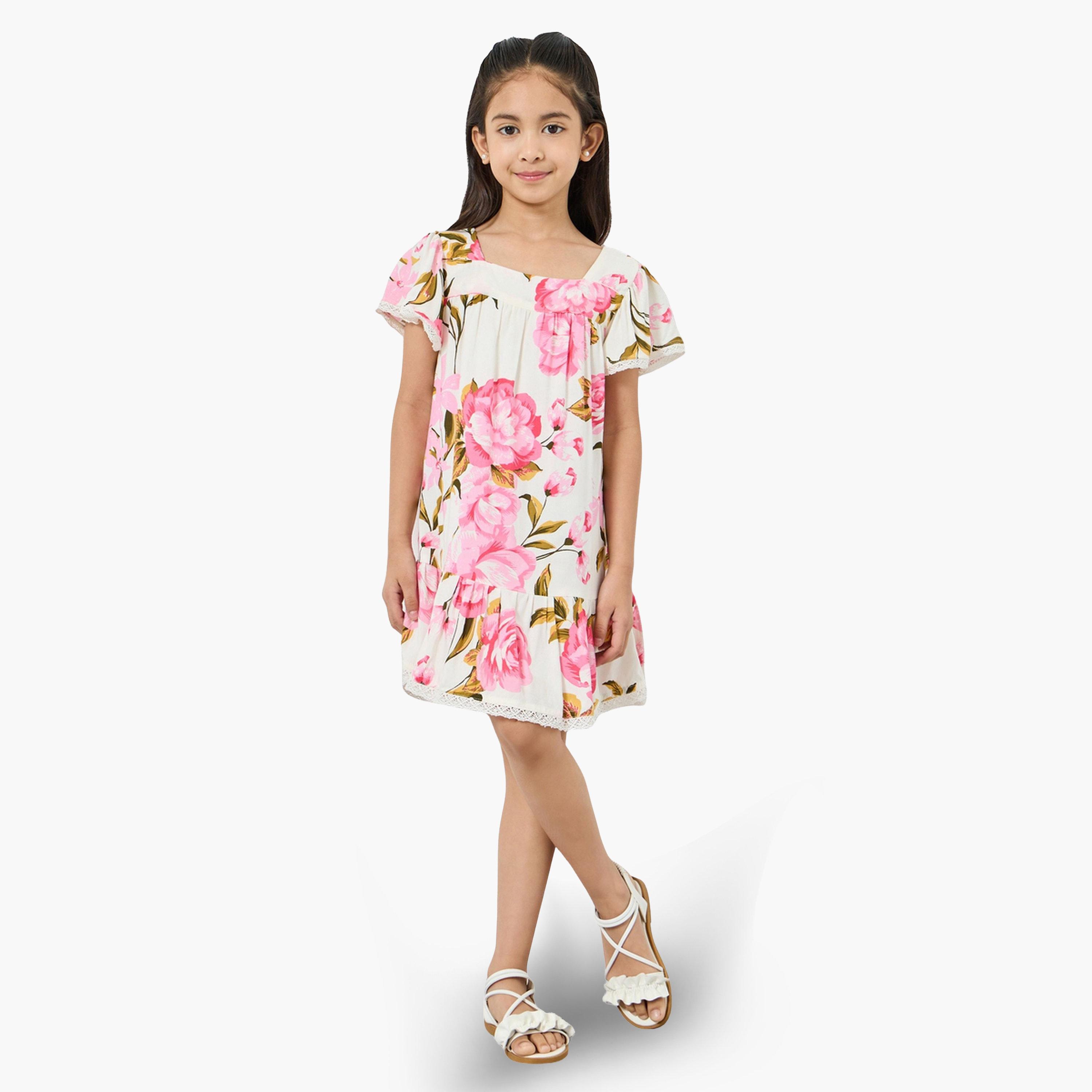 Styli Girls Floral Print A-Line Mini Dress-girls-clothing-dressesandjumpsuits-image-2