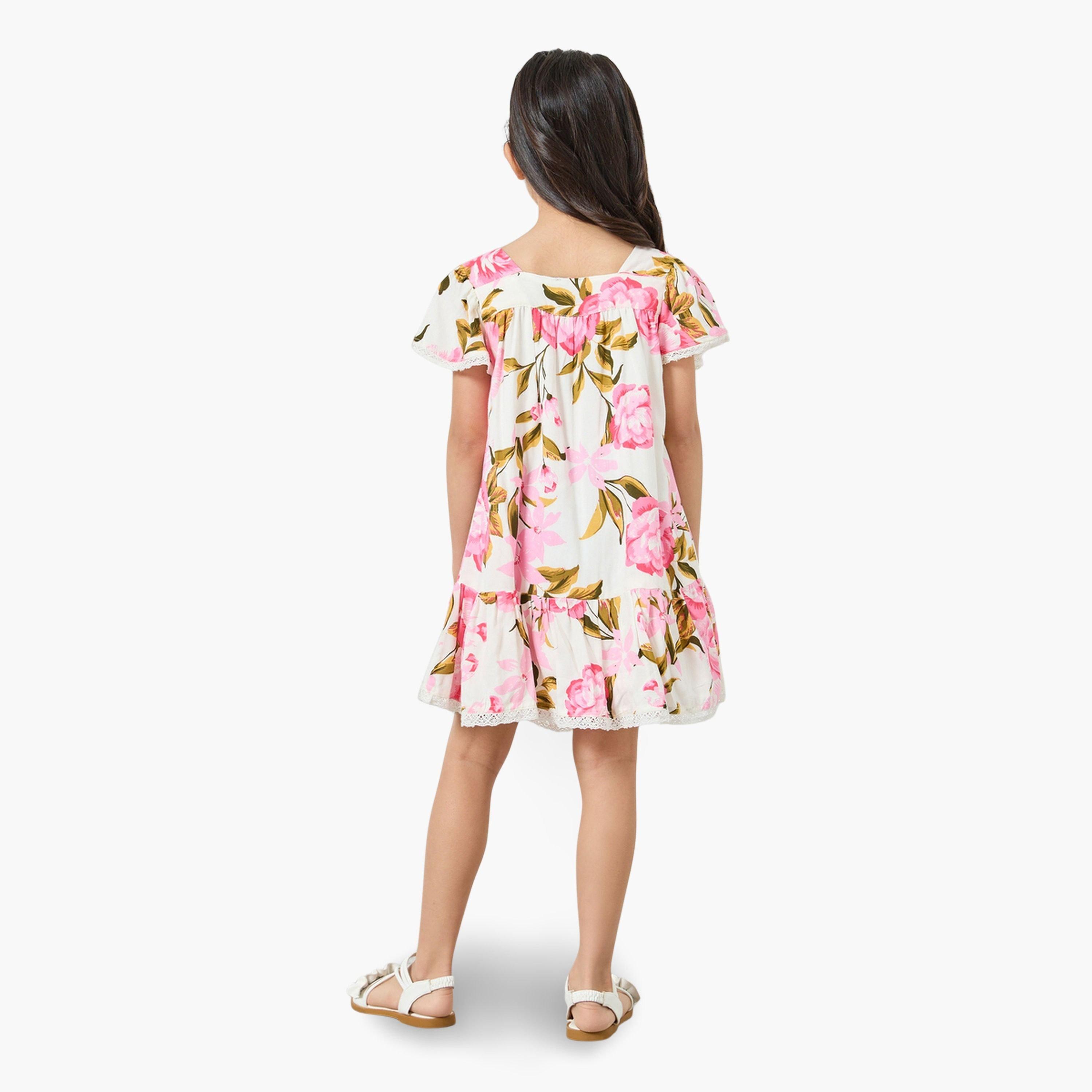 Styli Girls Floral Print A-Line Mini Dress-girls-clothing-dressesandjumpsuits-image-4