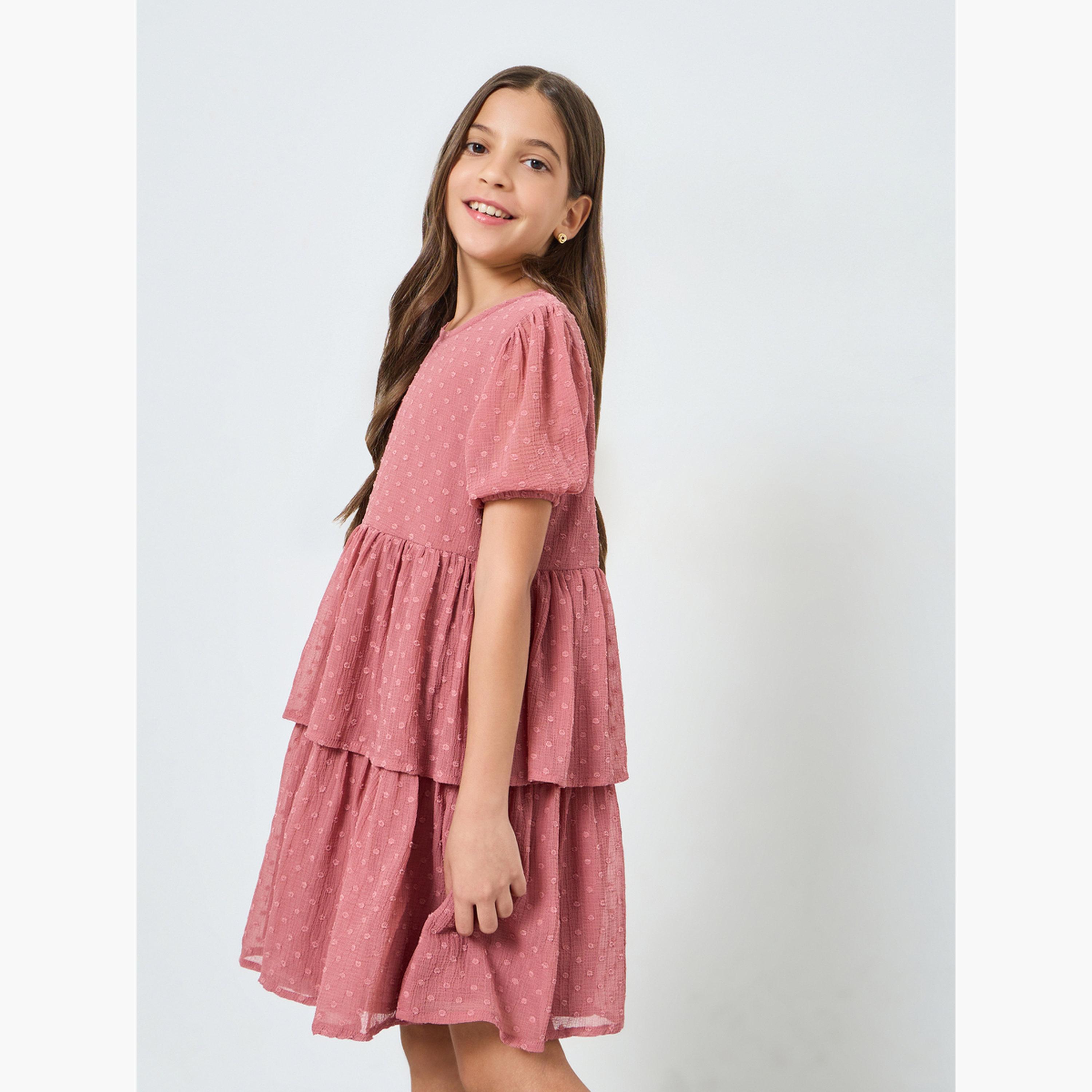 فستان بطبقات شيفون بخيوط دوبي-girls-clothing-dressesandjumpsuits-image-2