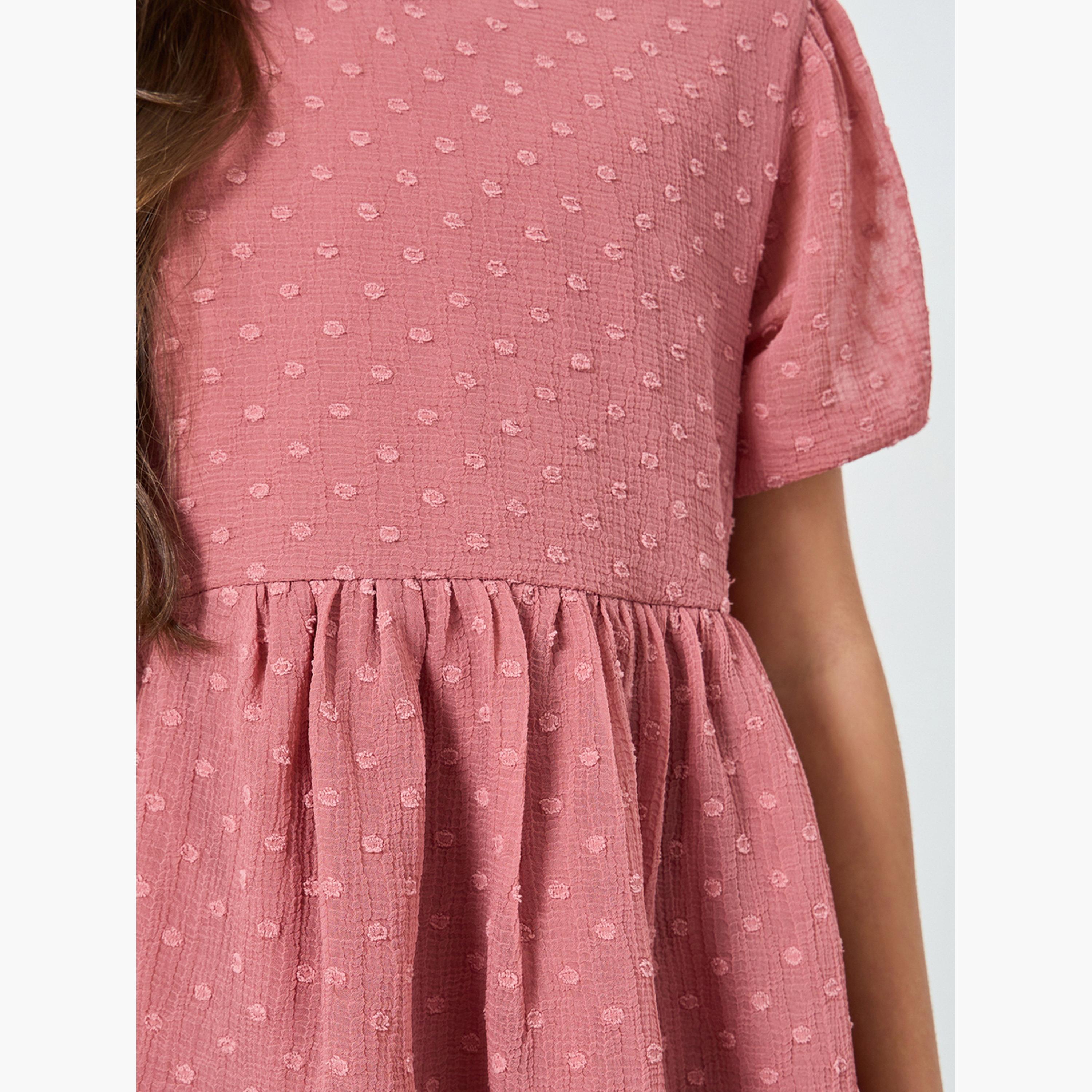 Styli Teens Chiffon Dobby Layered Dress-girls-clothing-dressesandjumpsuits-image-3