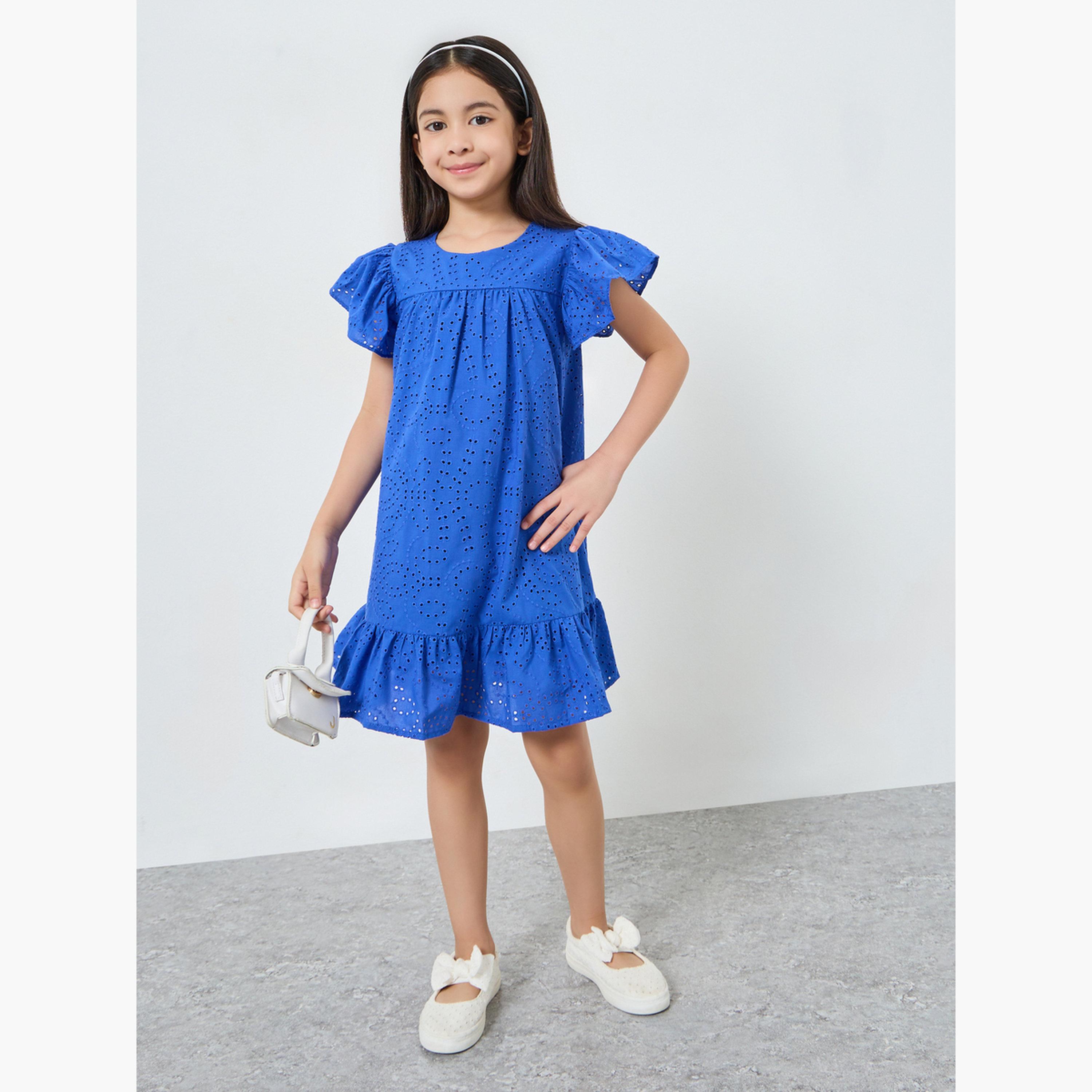 فستان شيفلي بأكمام كشكشة-girls-clothing-dressesandjumpsuits-image-2