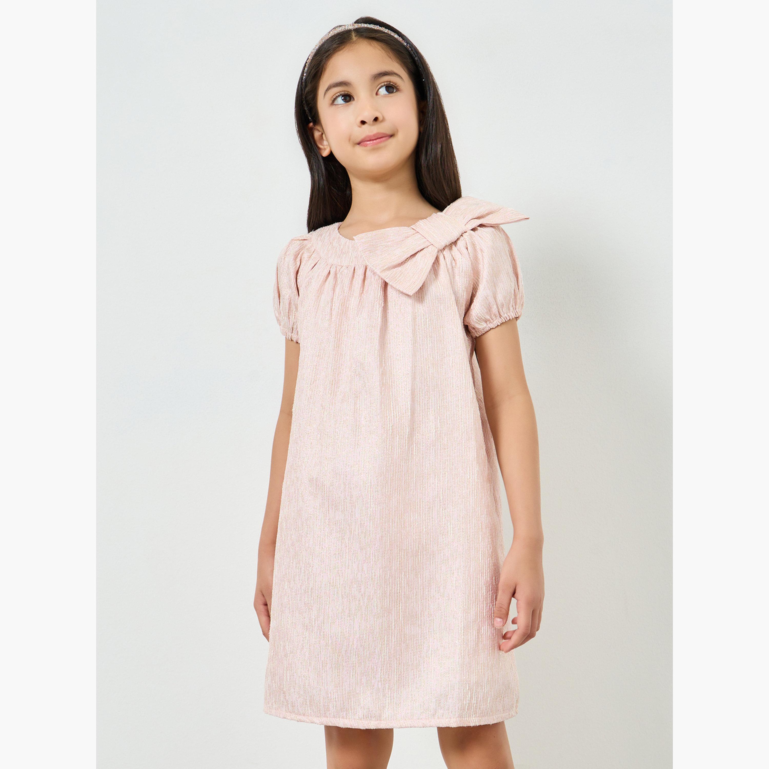 فستان بحافة واسعة وتفاصيل فيونكة-girls-clothing-dressesandjumpsuits-image-1