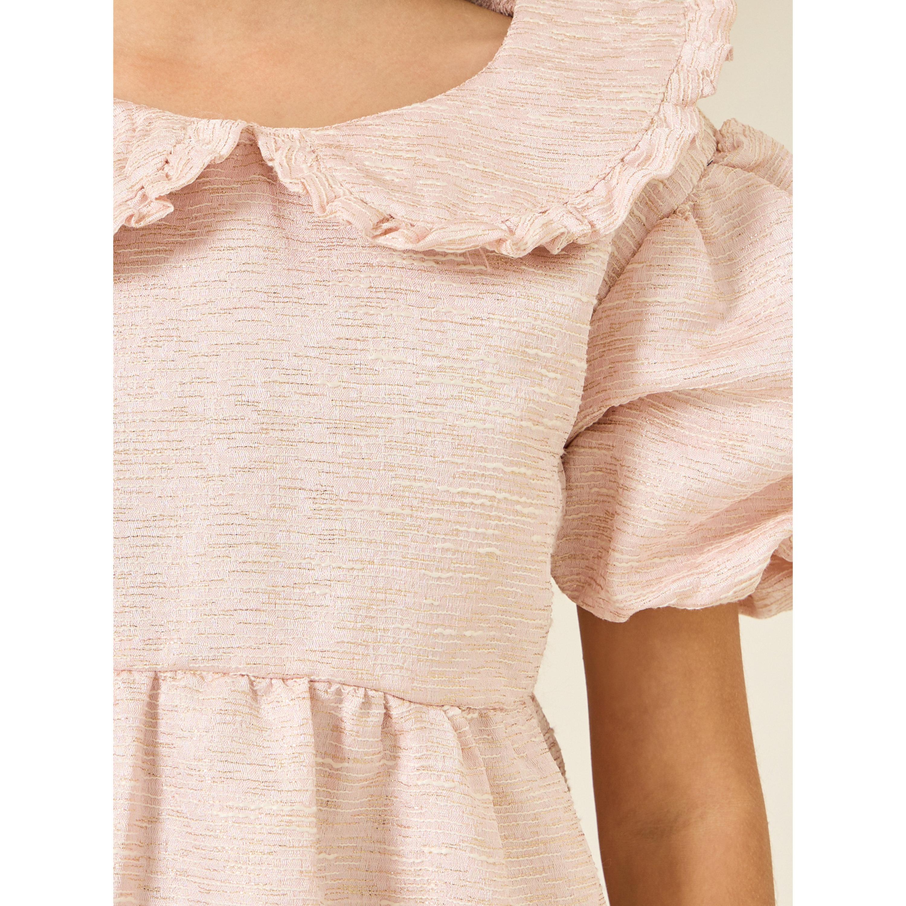 فستان جاكار بياقة بيتر بان-girls-clothing-dressesandjumpsuits-image-3