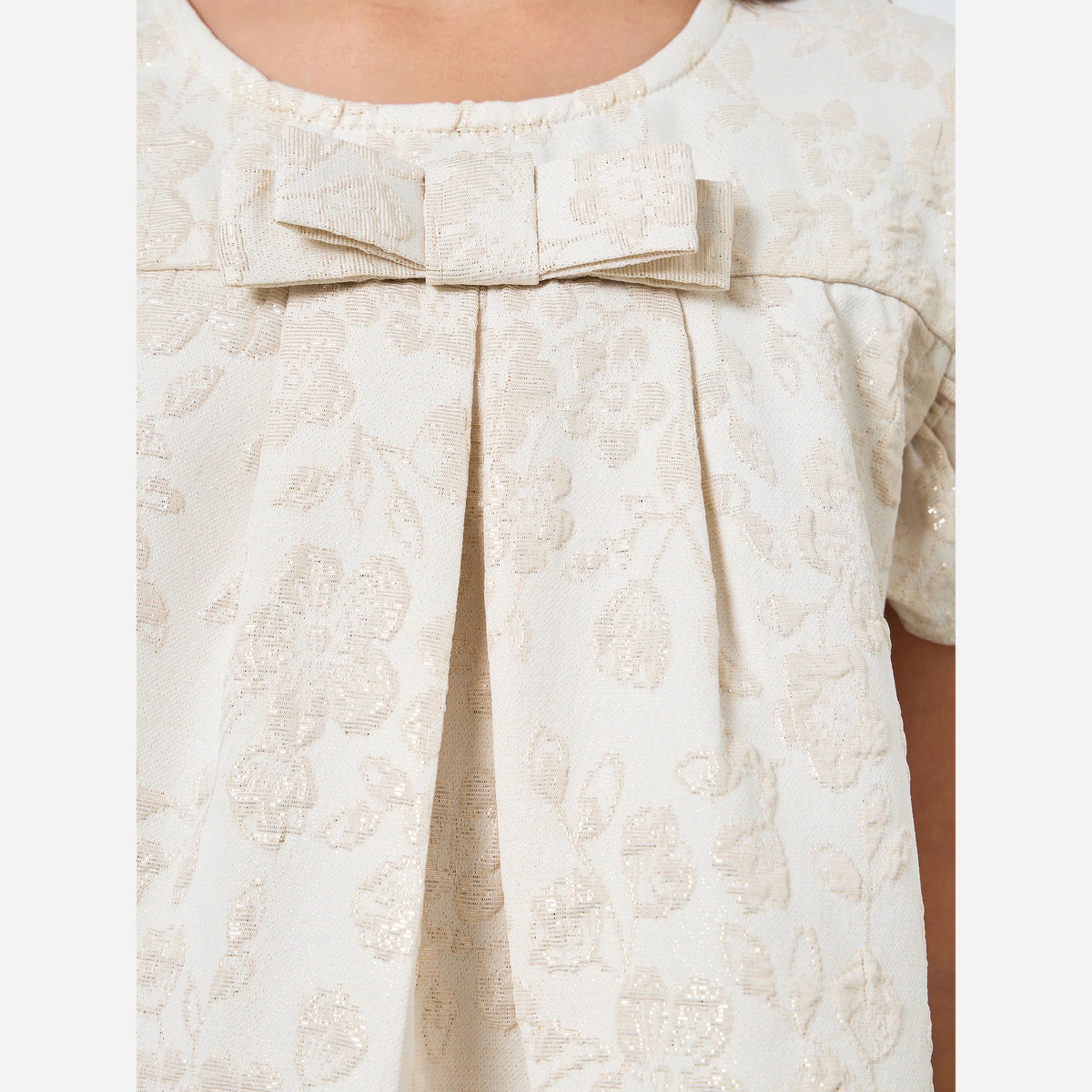 Styli Teens Ruffled Sleeve Jacquard Dress-girls-clothing-dressesandjumpsuits-image-4