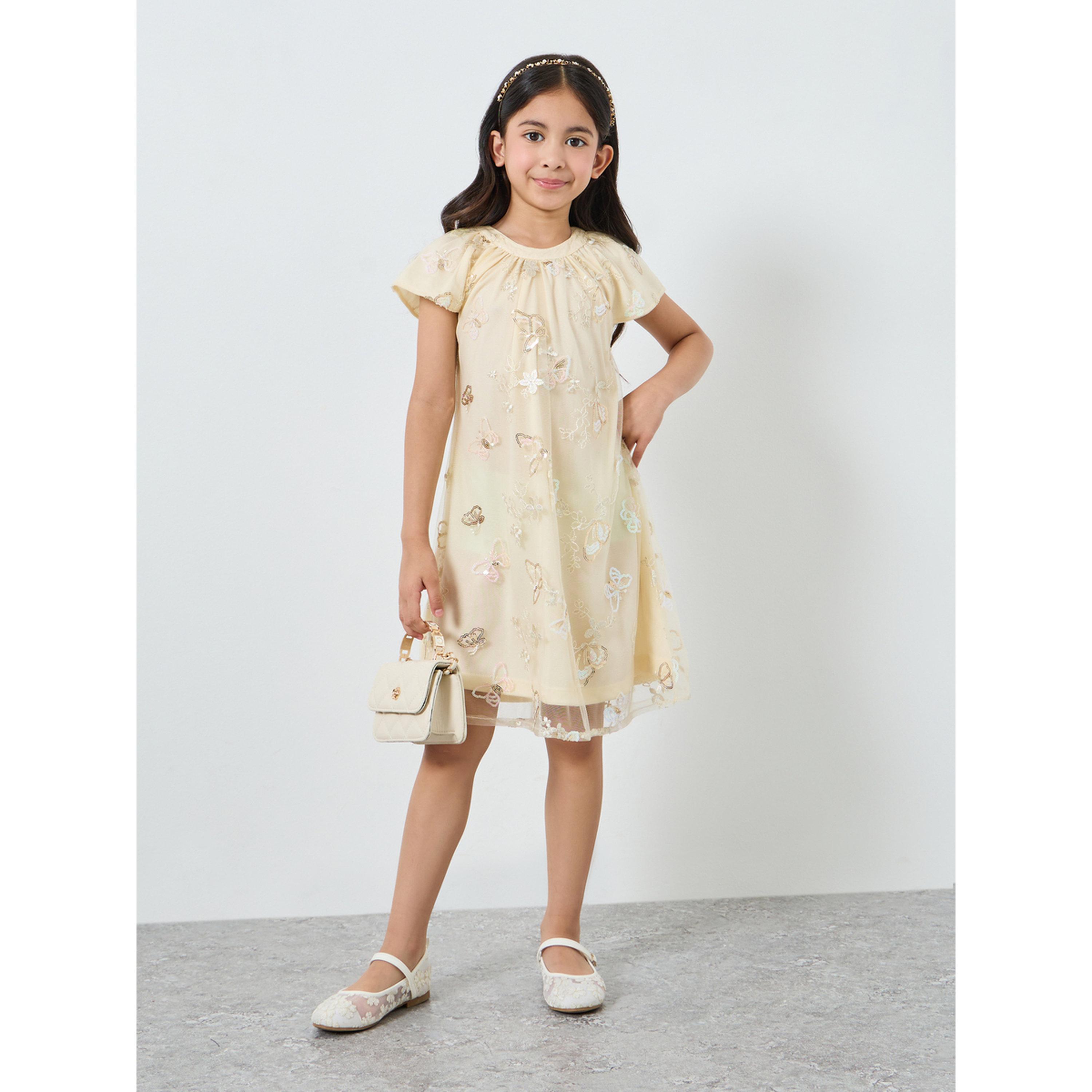 فستان بناتي بحافة واسعة وطبعة فراشة-girls-clothing-dressesandjumpsuits-image-2