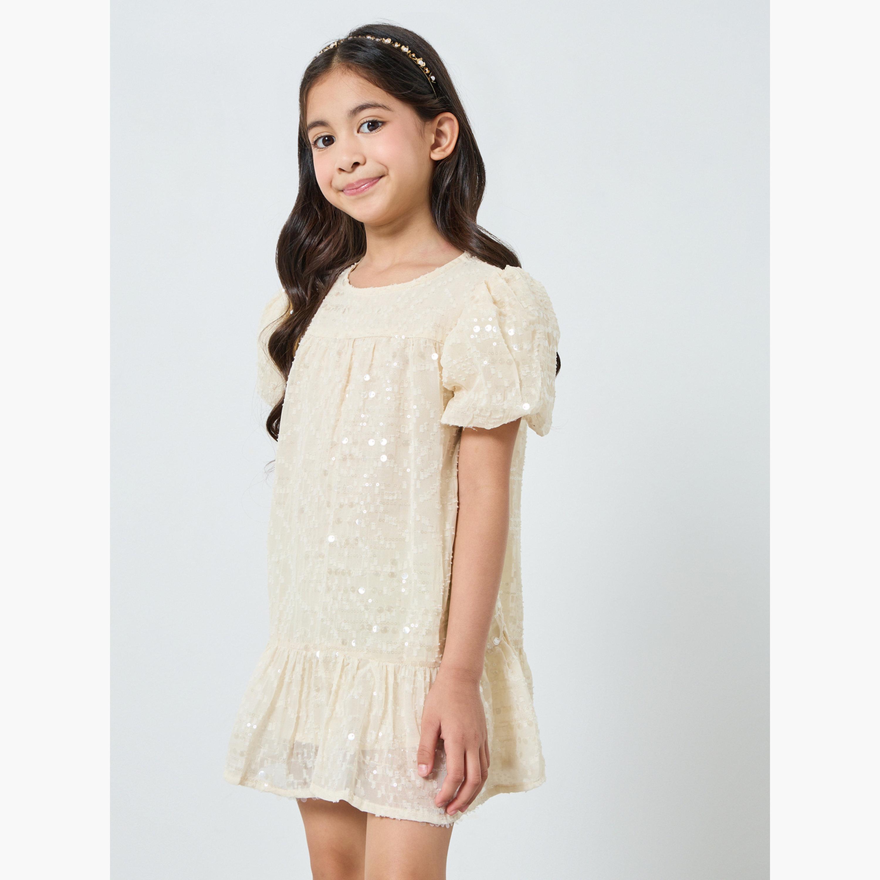 فستان قصير بحافة واسعة وترتر-girls-clothing-dressesandjumpsuits-image-1
