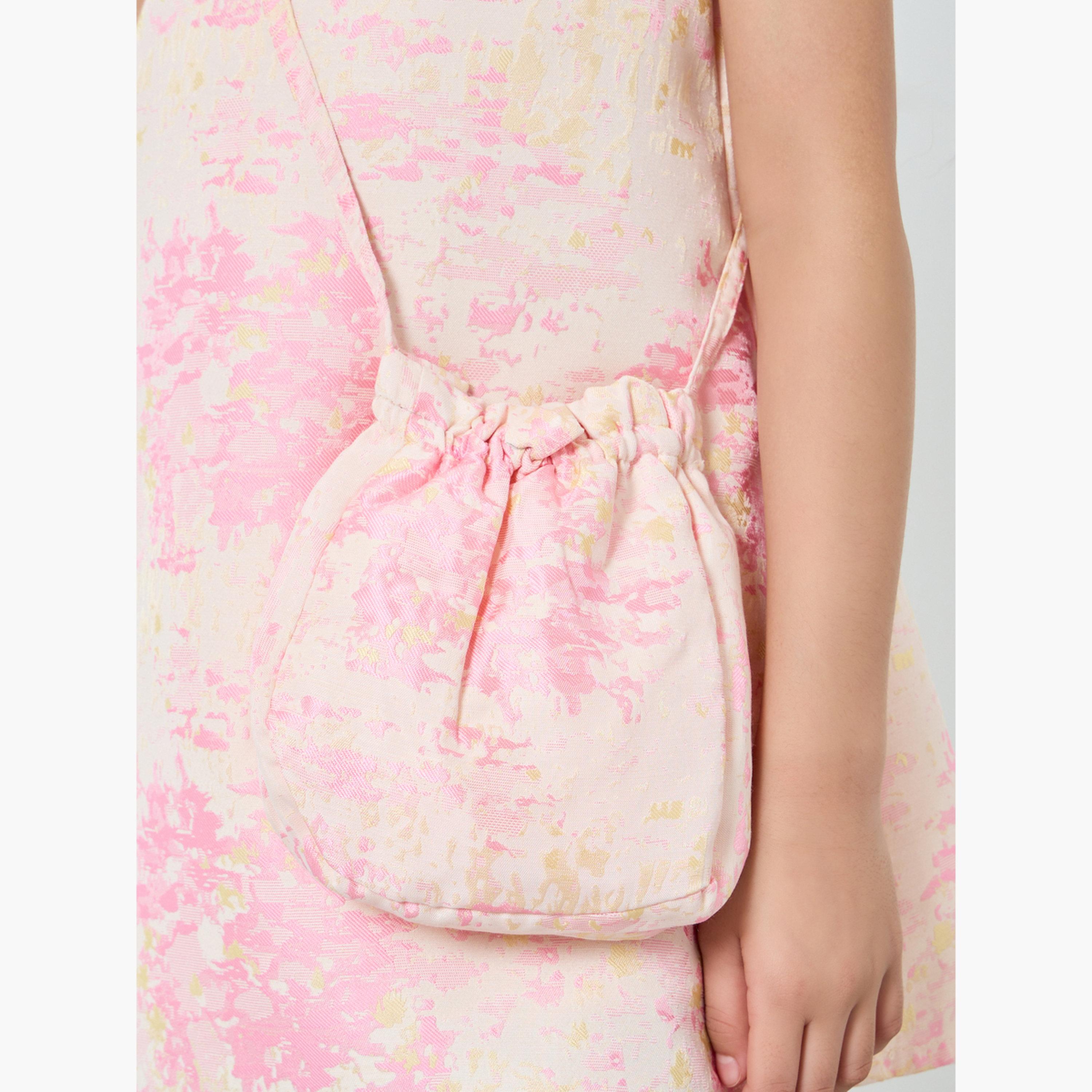 Styli Girls Pink A-Line Mini Dress with Ruffle Sleeves-girls-clothing-dressesandjumpsuits-image-5